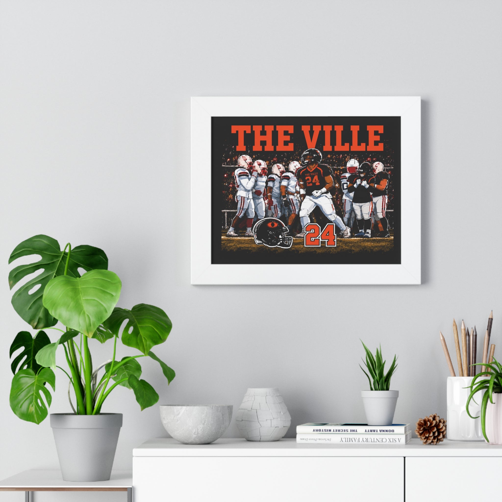 Framed Football Poster – "THE VILLE" Team Print with #24
