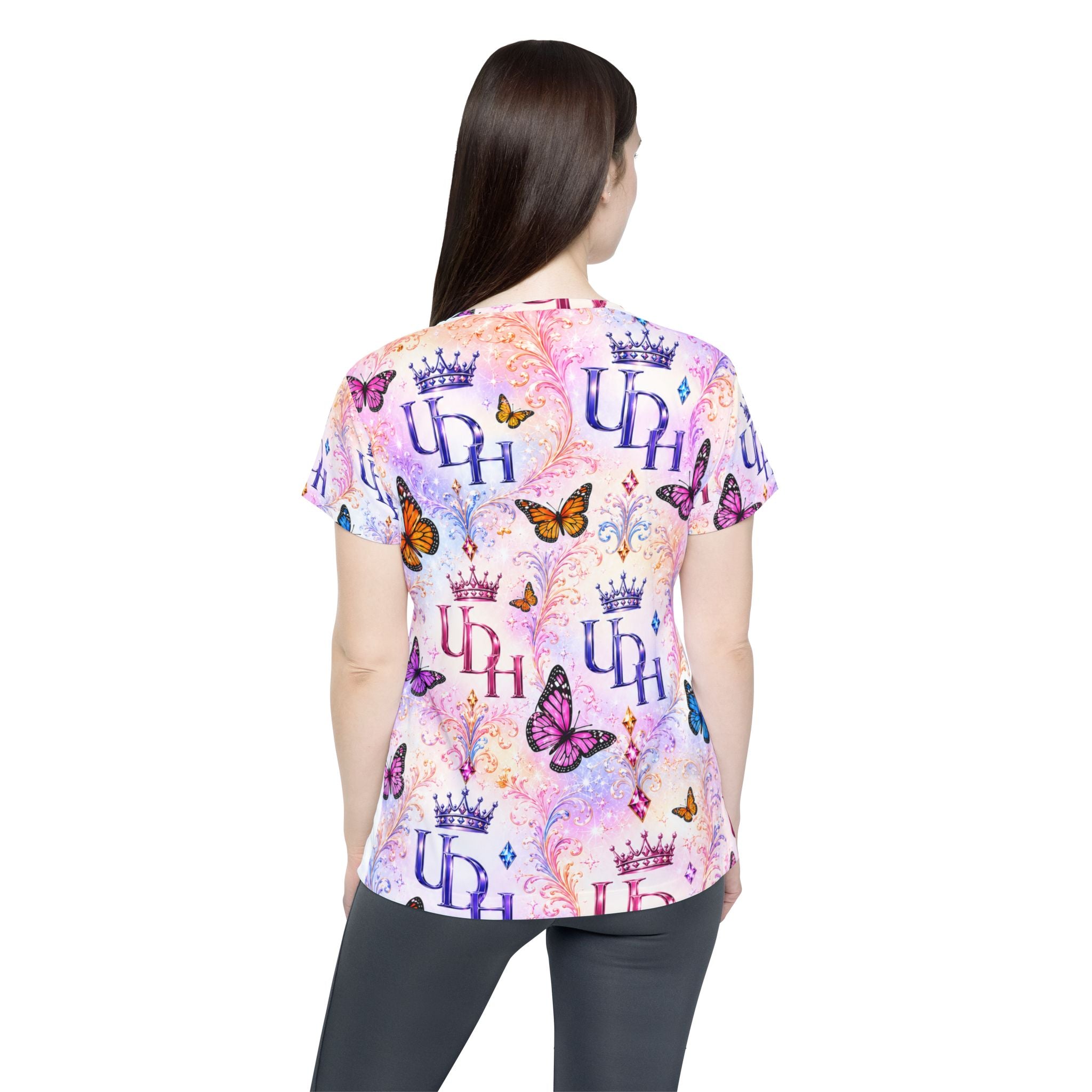 Butterfly Crown Women's Jersey — Pastel All-Over Print 'UDH' Design
