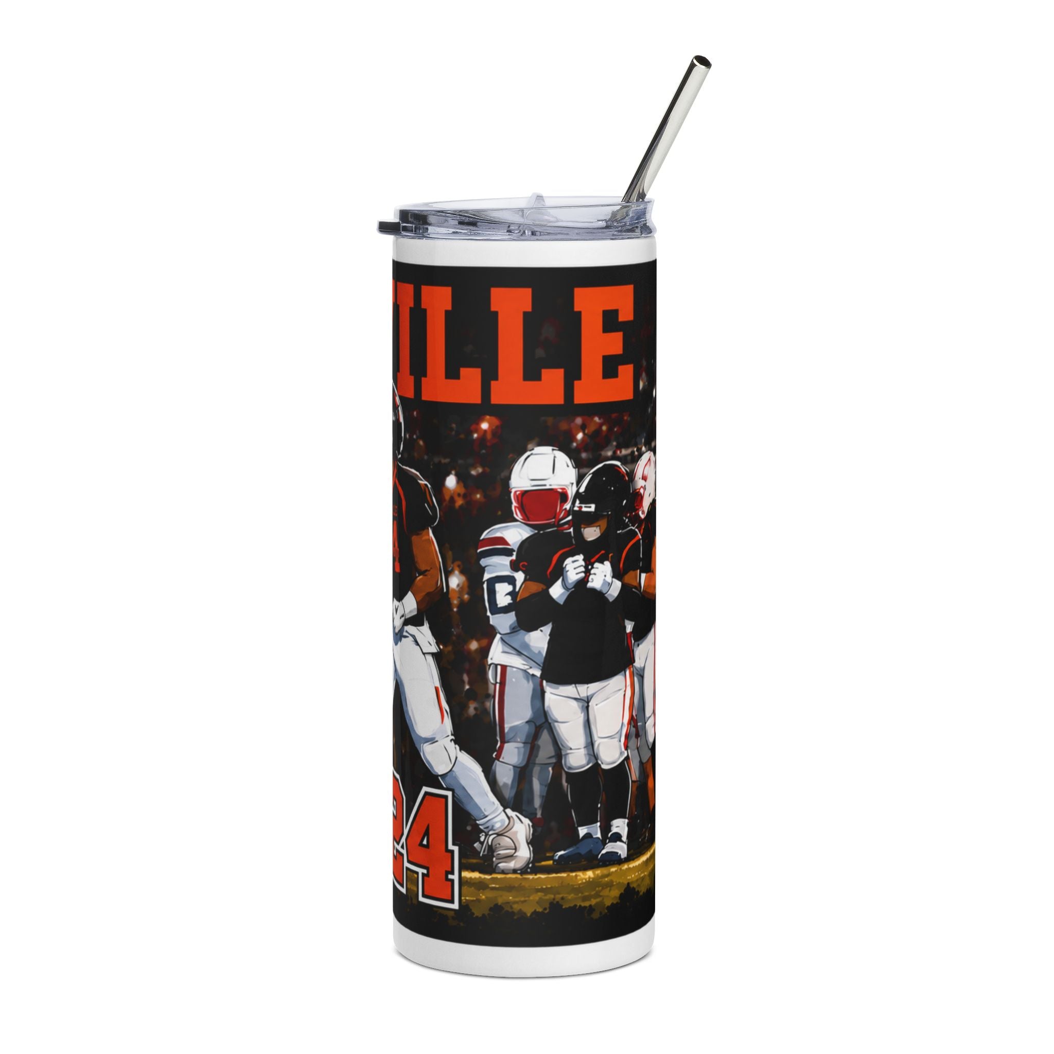 The Ville Football Team 20oz Stainless Steel Tumbler — "The Ville 24 Drive, Ambition High School"