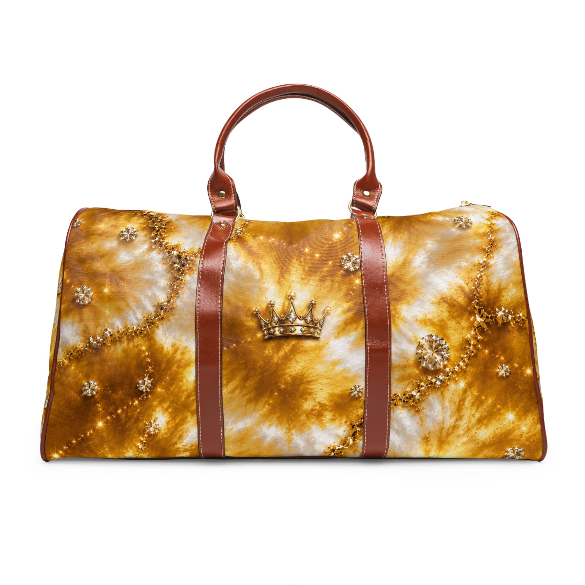 Gold Crown Tie-Dye Duffle Bag — Waterproof Travel Weekender