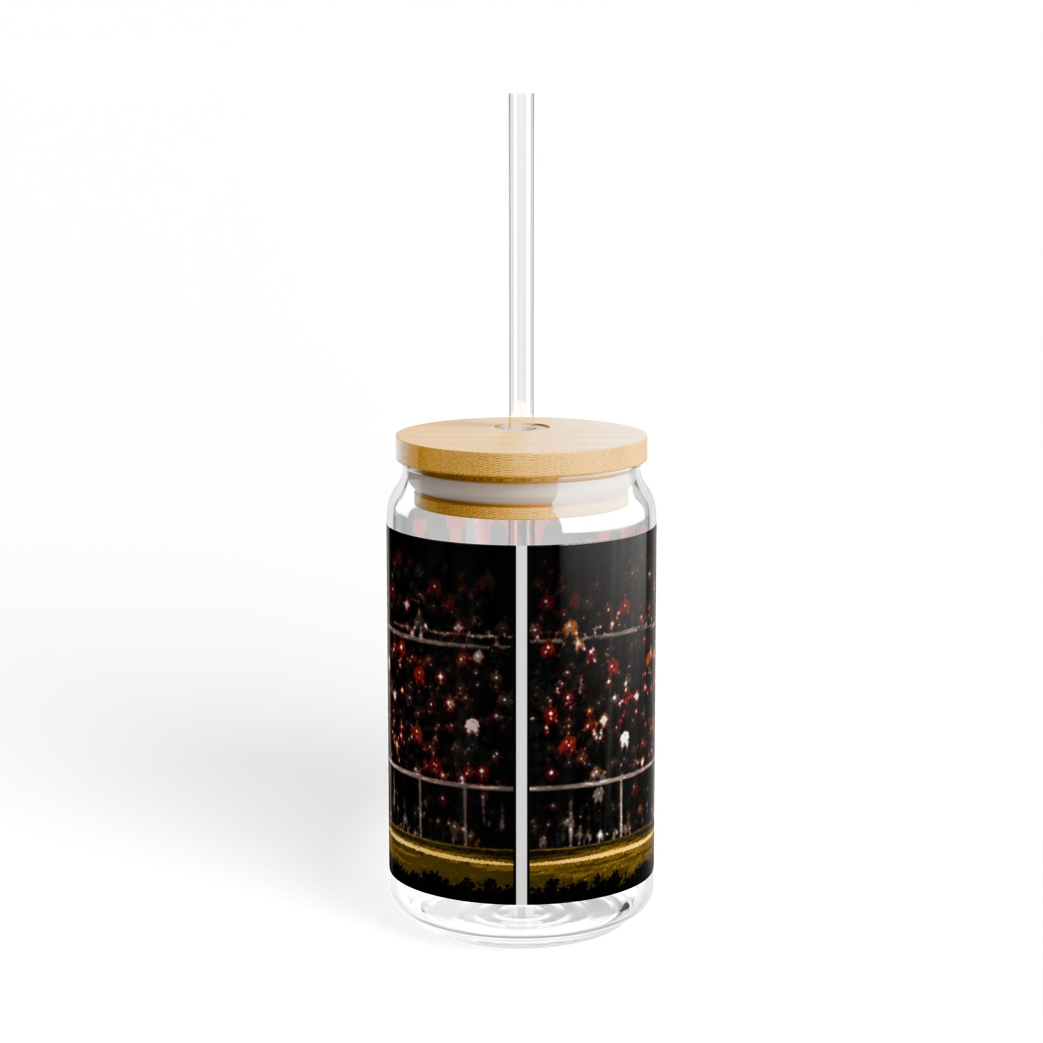 The Ville Football Team 16oz Glass Sipper with Straw