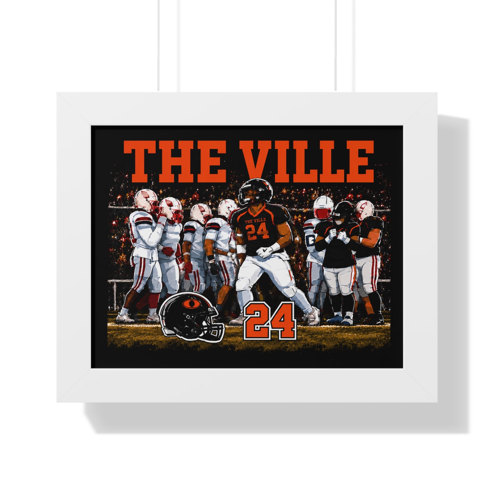Framed Football Poster – "THE VILLE" Team Print with #24