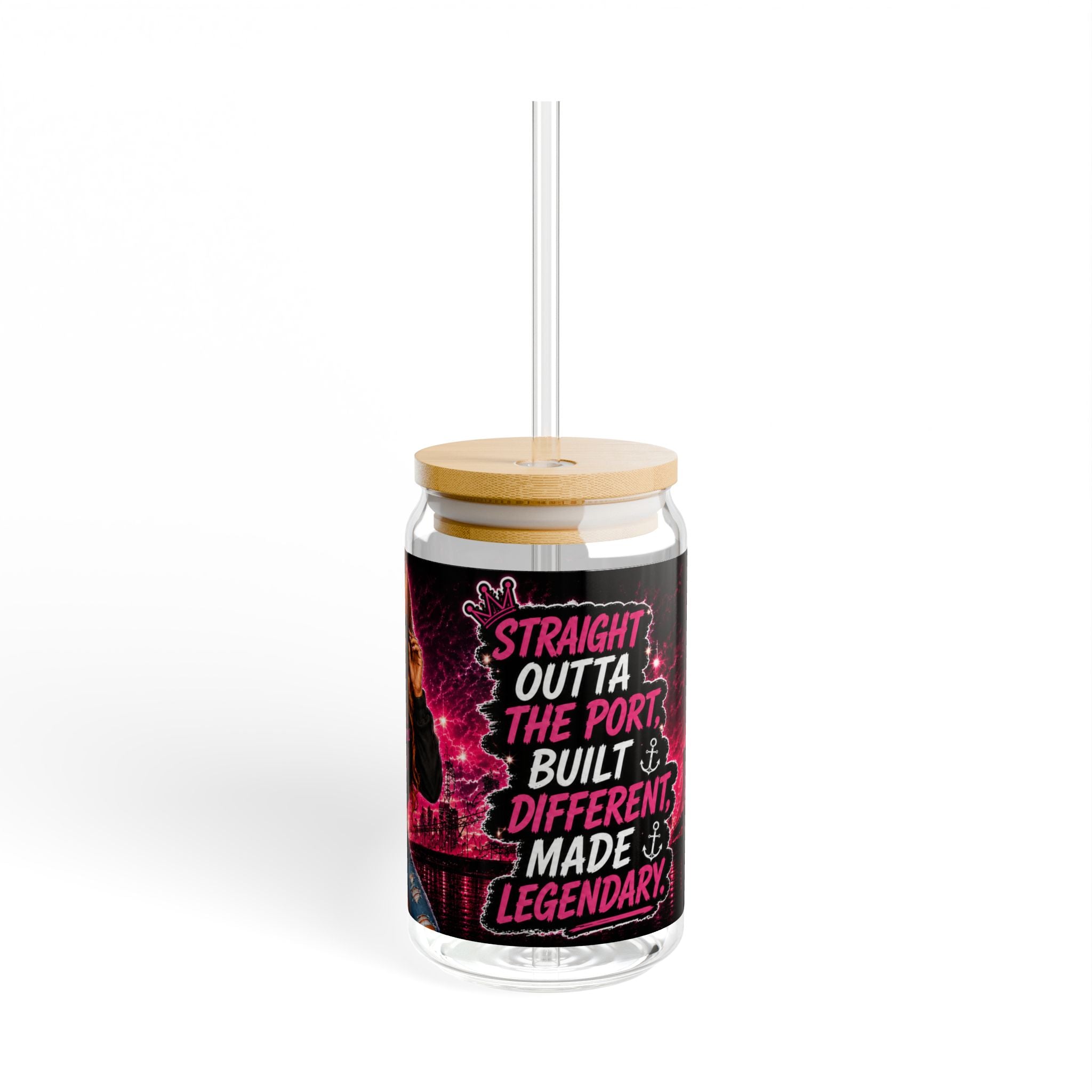 Fly Home Girl 16oz Sipper Glass
