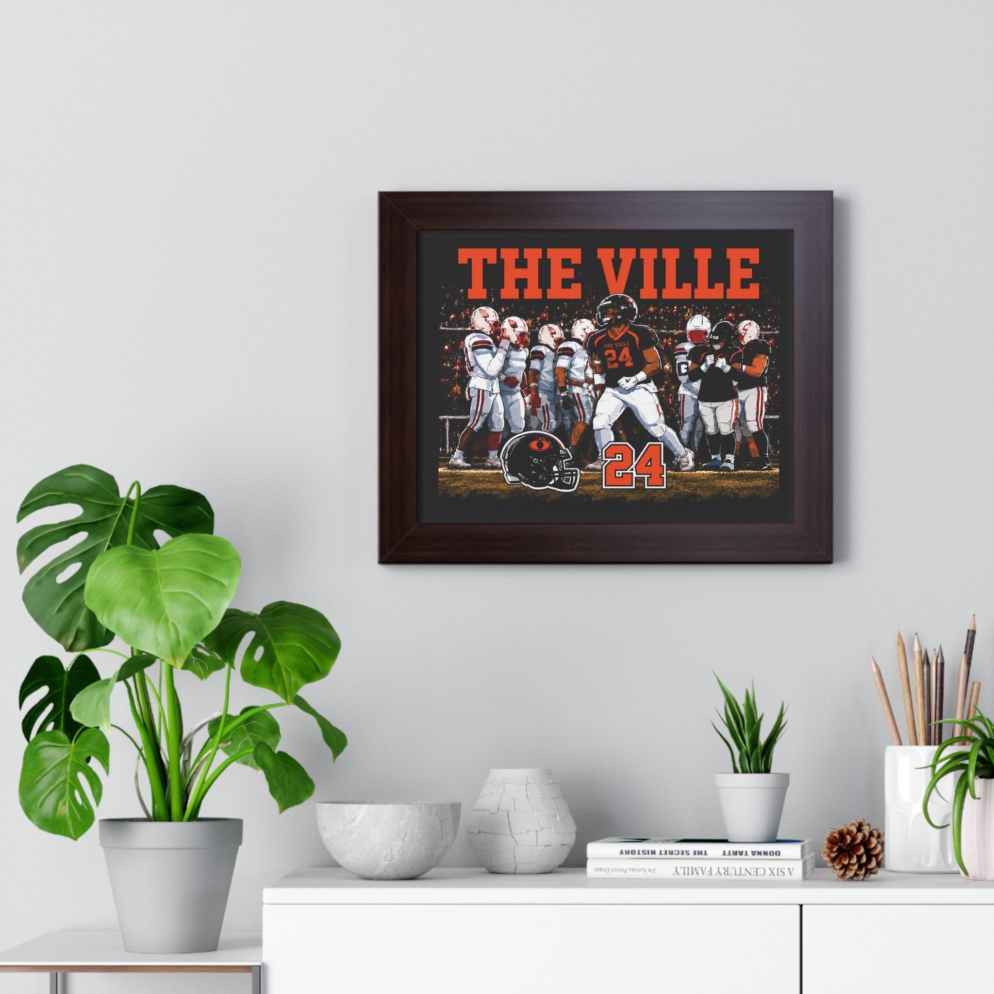 Framed Football Poster – "THE VILLE" Team Print with #24