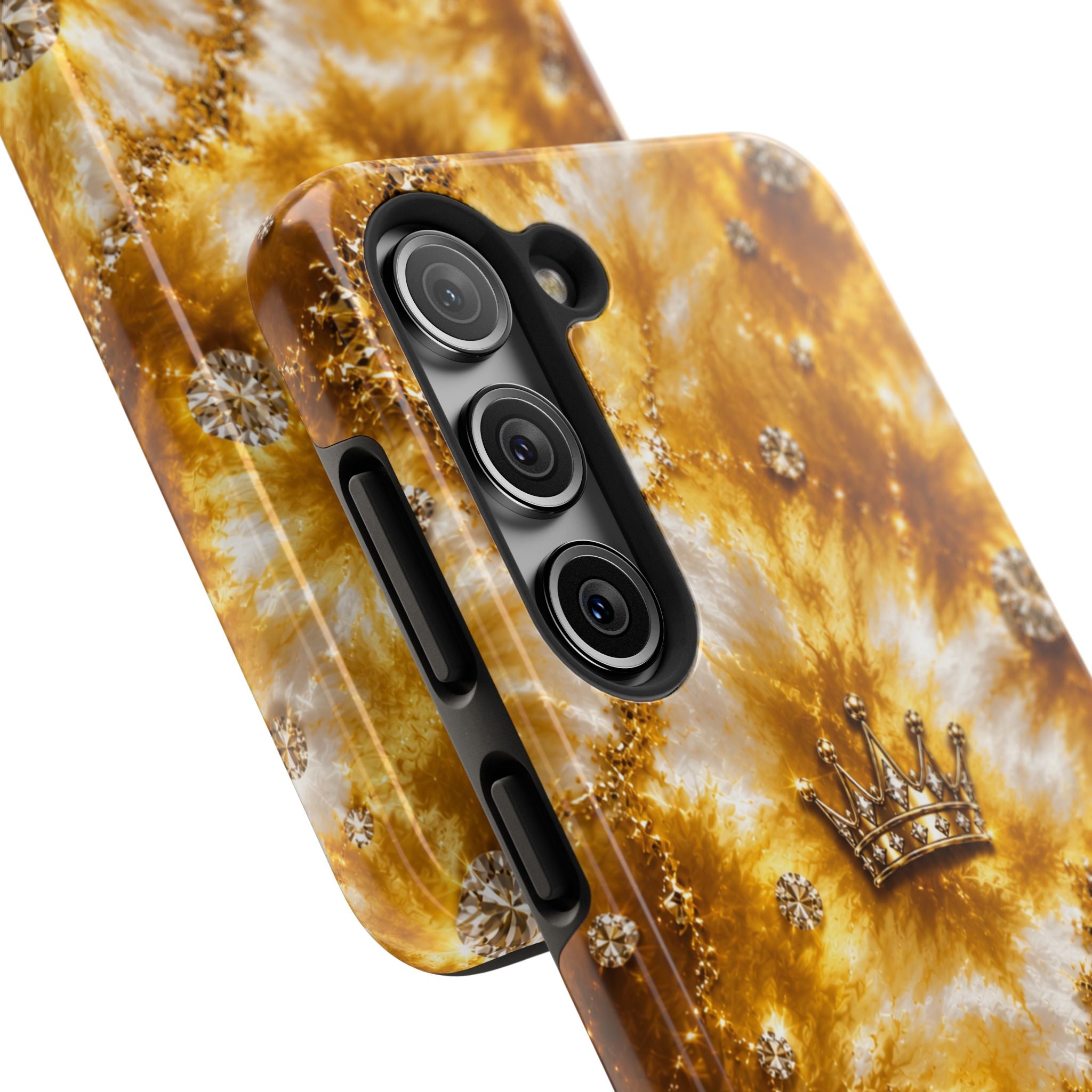 Gold Crown Tie-Dye Tough Phone Case — Sparkling Royal Protective Cover
