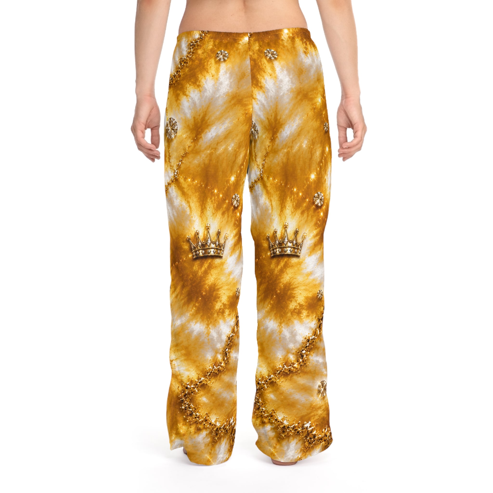 Golden Crown Tie-Dye Pajama Pants — Women's Luxe Lounge Sleepwear