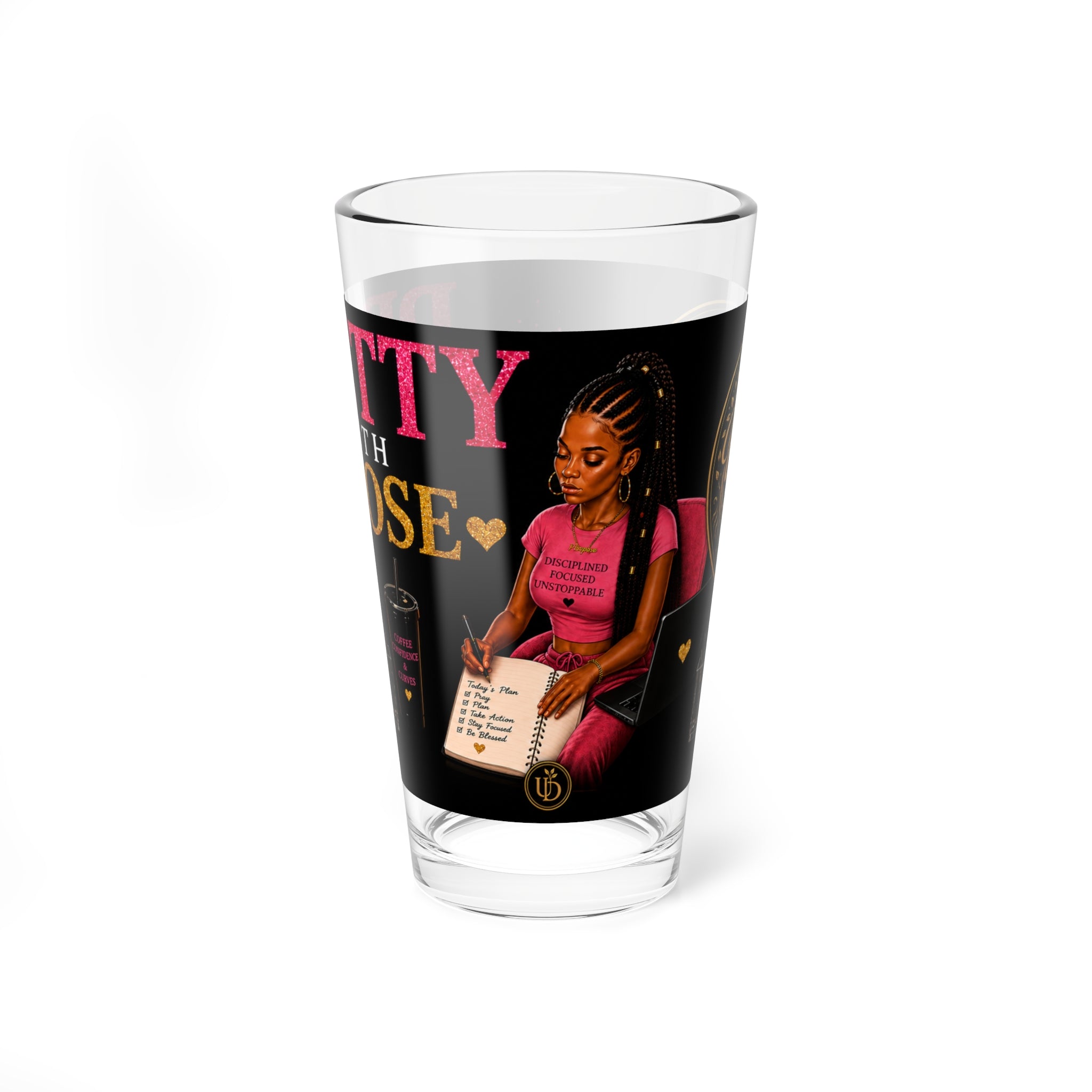 Pretty with Purpose Mixing Glass - 16oz Inspirational Barware