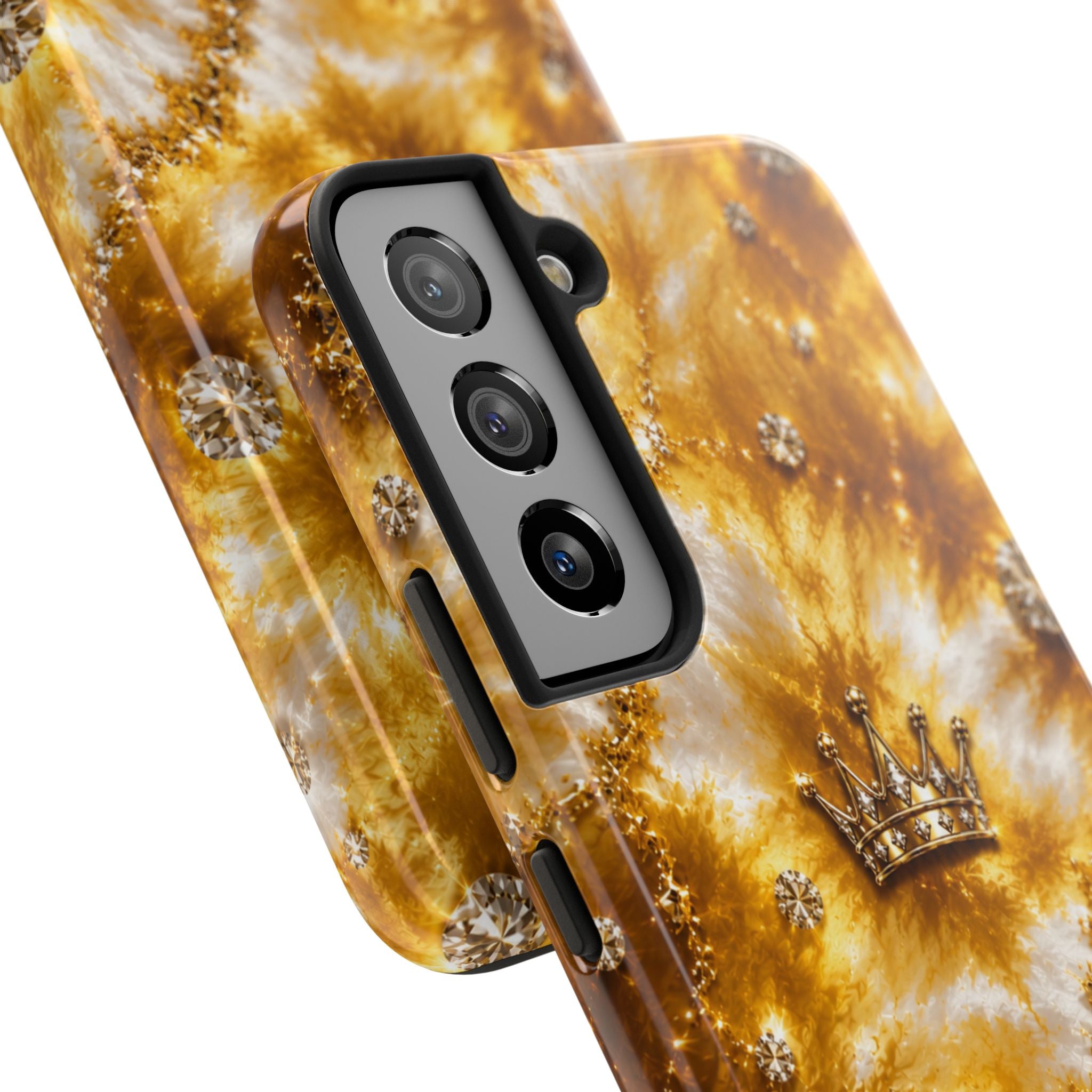Gold Crown Tie-Dye Tough Phone Case — Sparkling Royal Protective Cover