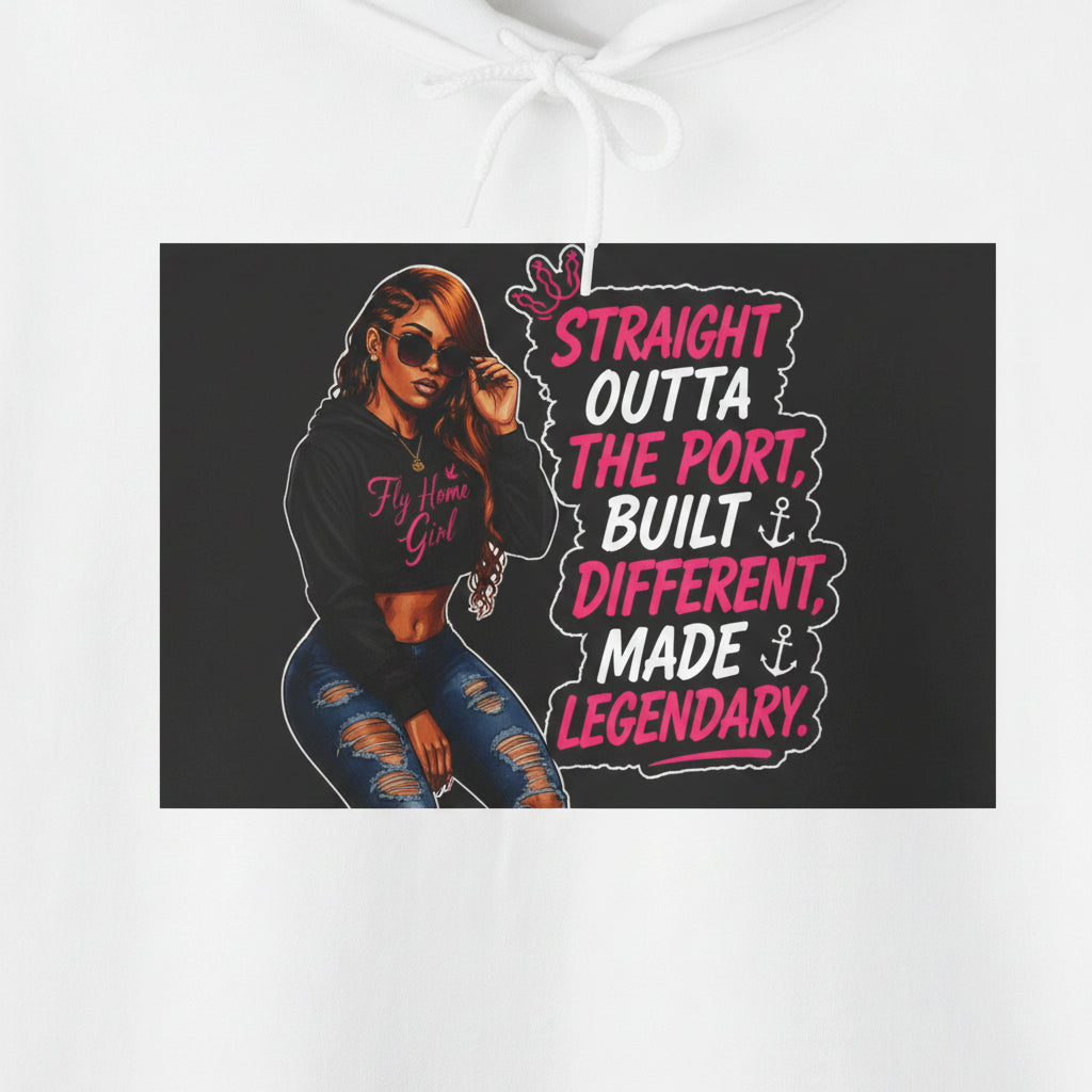 Fly Home Girl - Hoodie - Straight Outta The Port