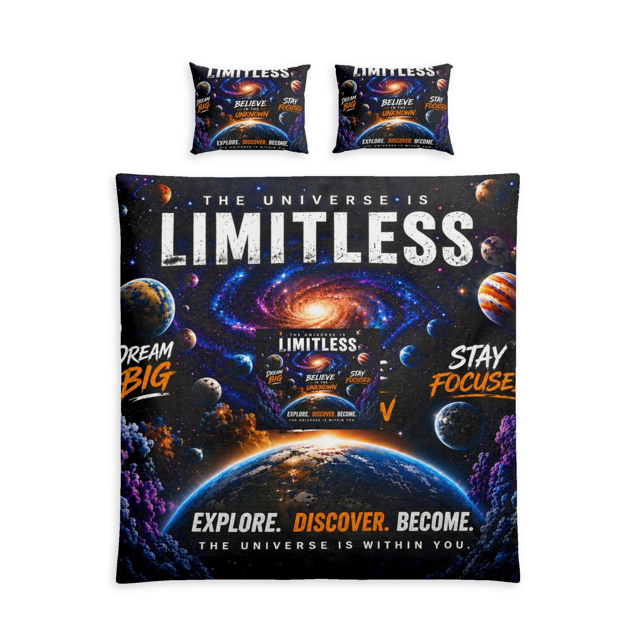 Limitless Universe Cotton Bed Set – Explore Discover Become Bedding