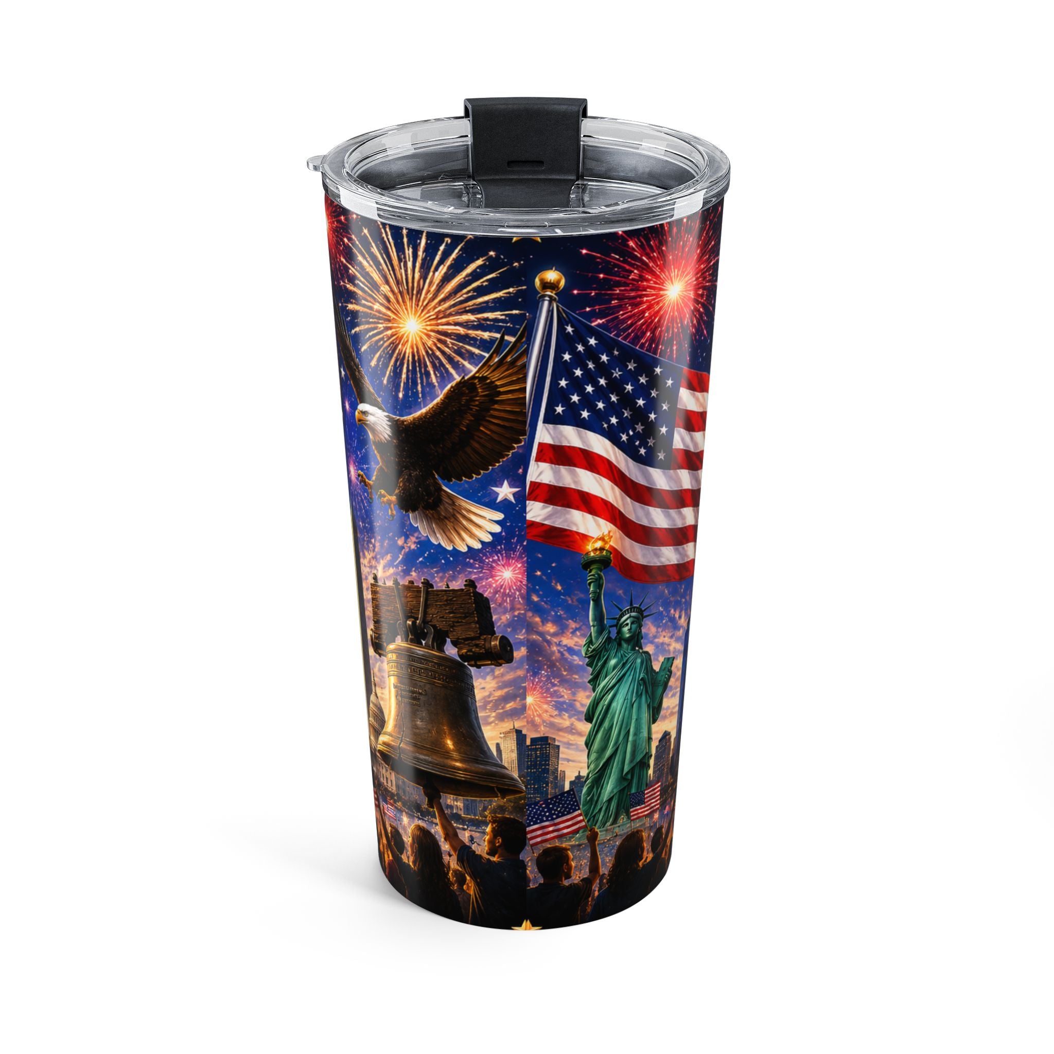 4th of July 20oz Tumbler — Patriotic American Flag & Eagle Travel Cup