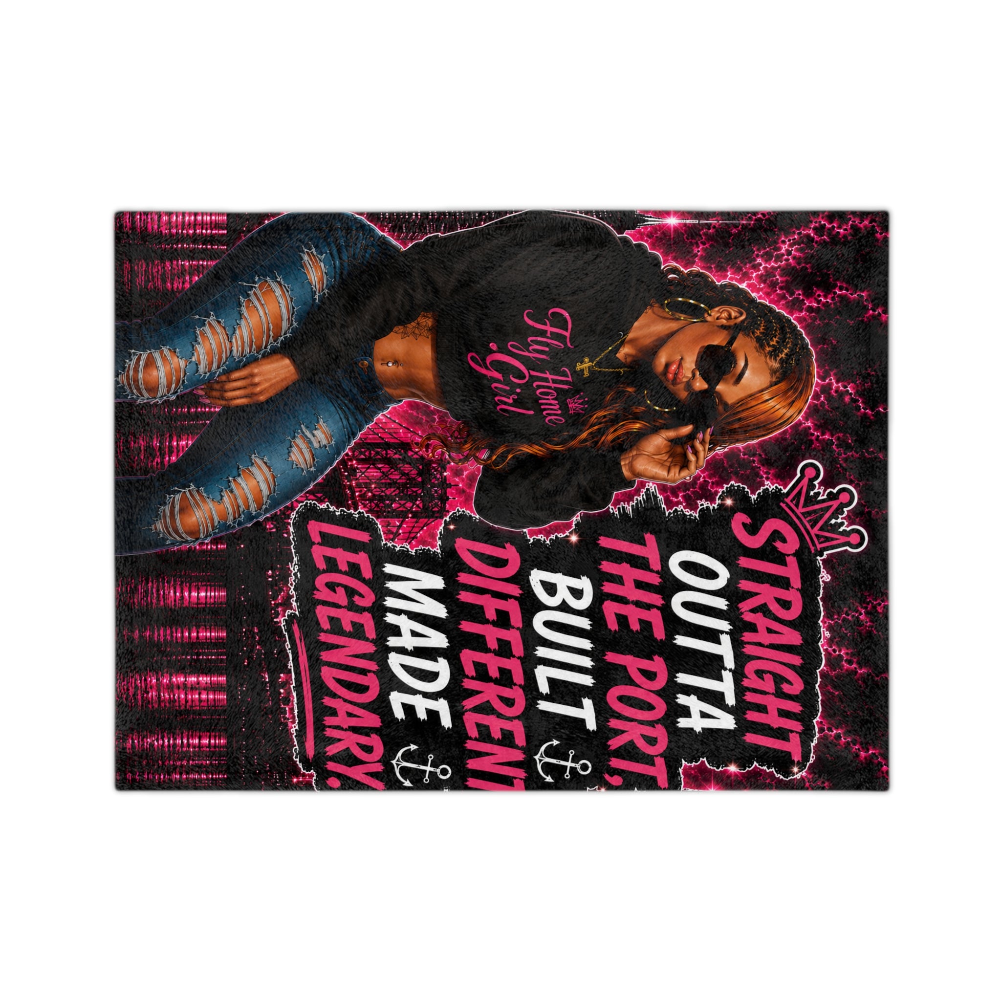 Fly Home Girl Velveteen Microfiber Blanket — Plush Travel & Cozy Throw