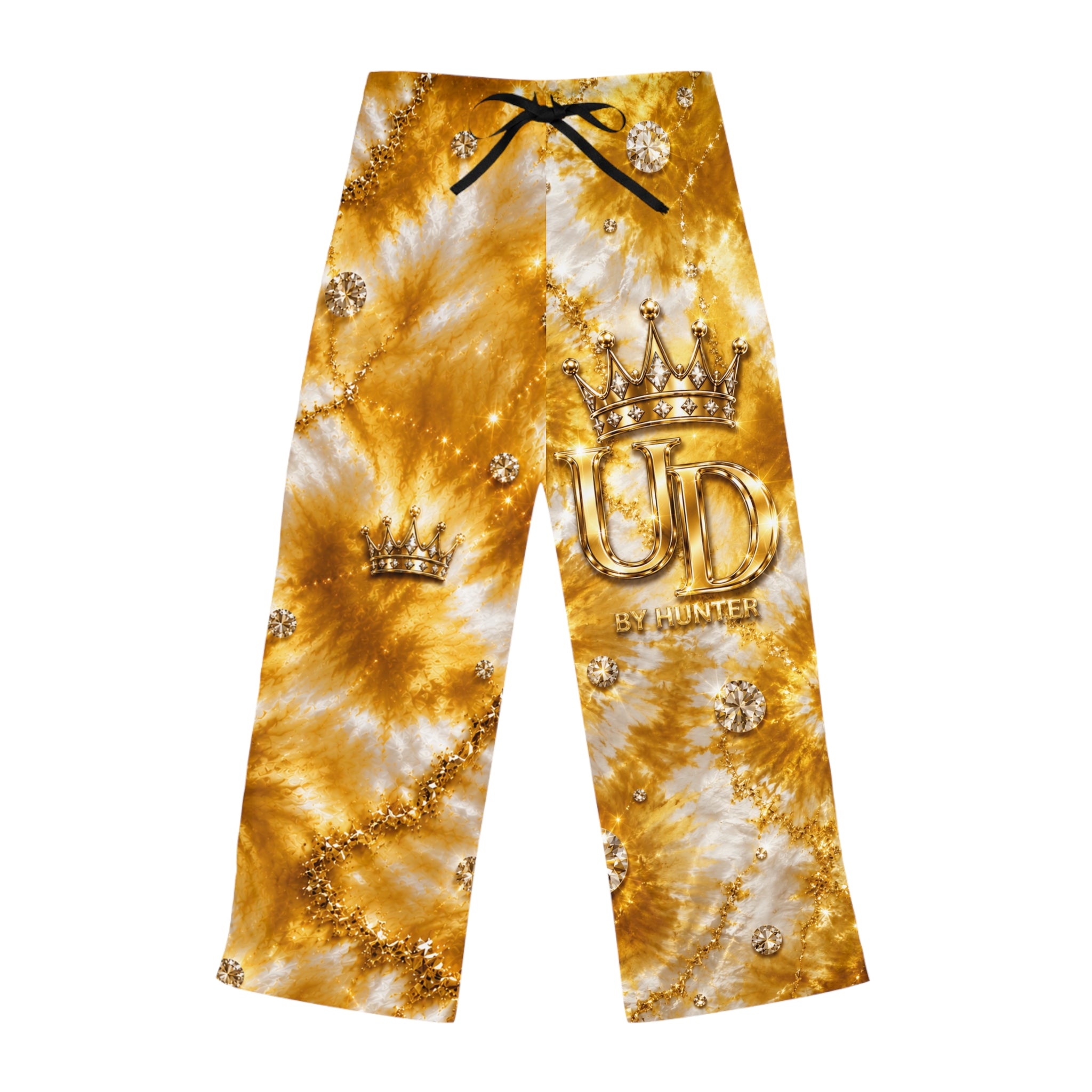 Golden Crown Tie-Dye Pajama Pants — Women's Luxe Lounge Sleepwear