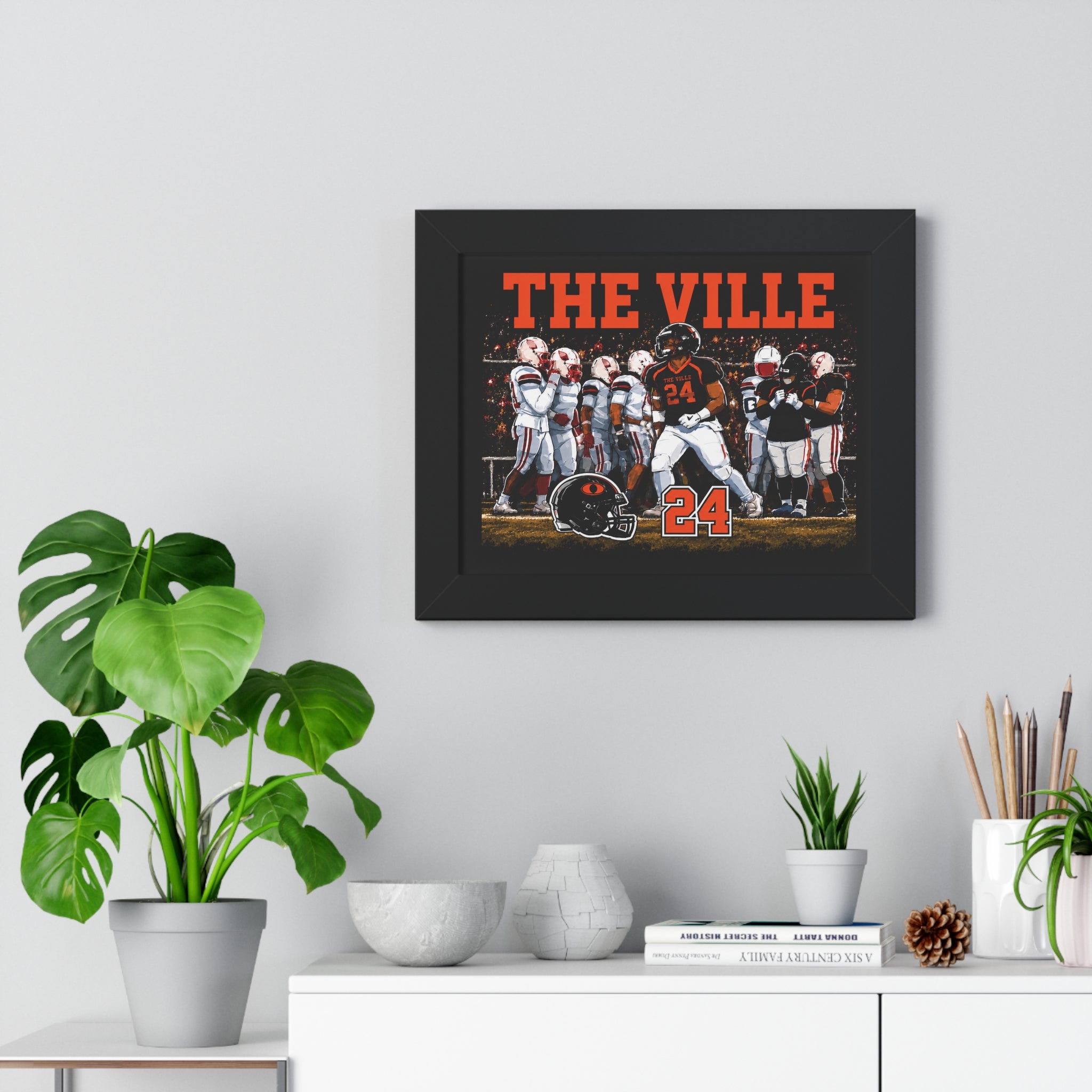 Framed Football Poster – "THE VILLE" Team Print with #24