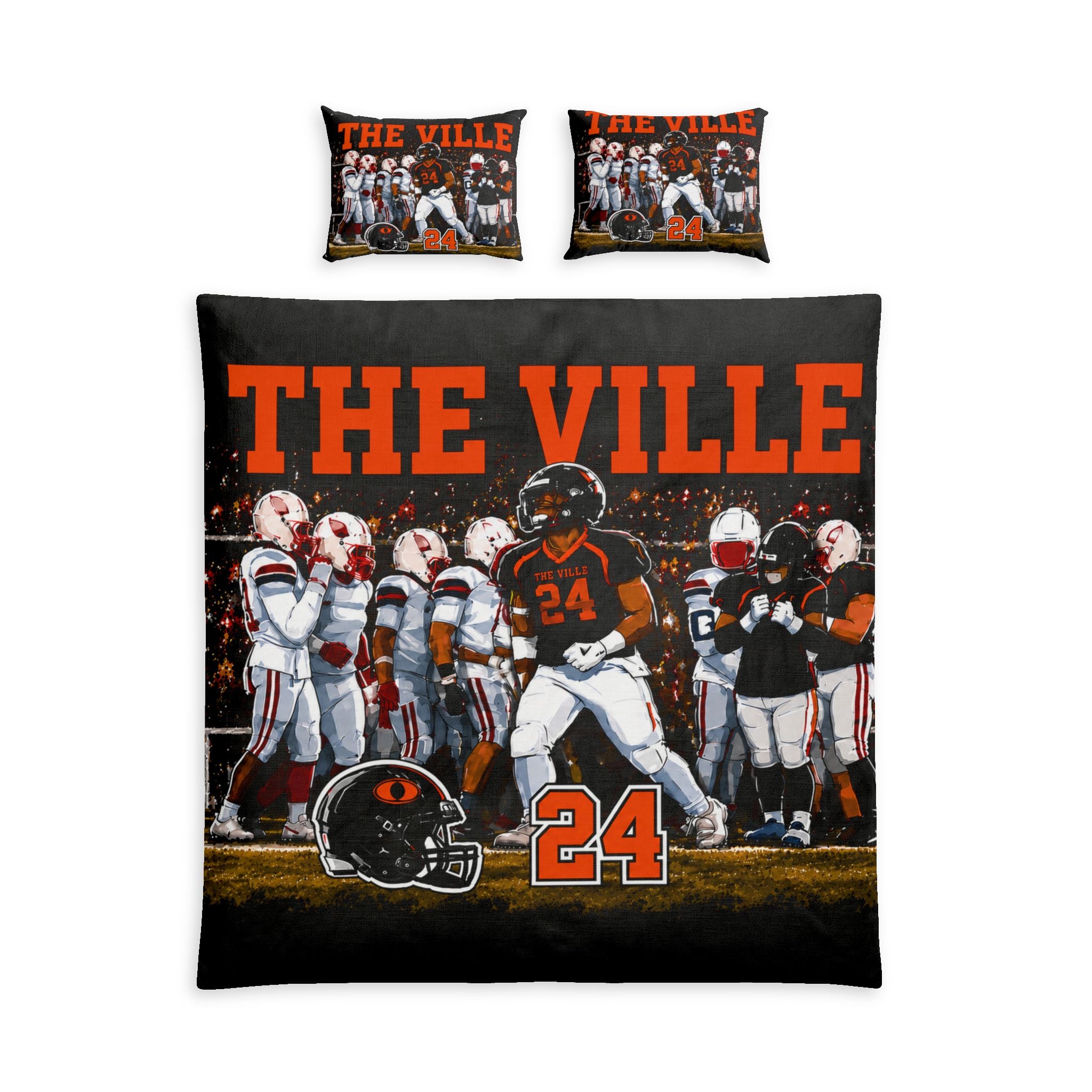 Football Team Cotton Bed Set – "THE VILLE" Player 24 Duvet Cover & Pillowcases