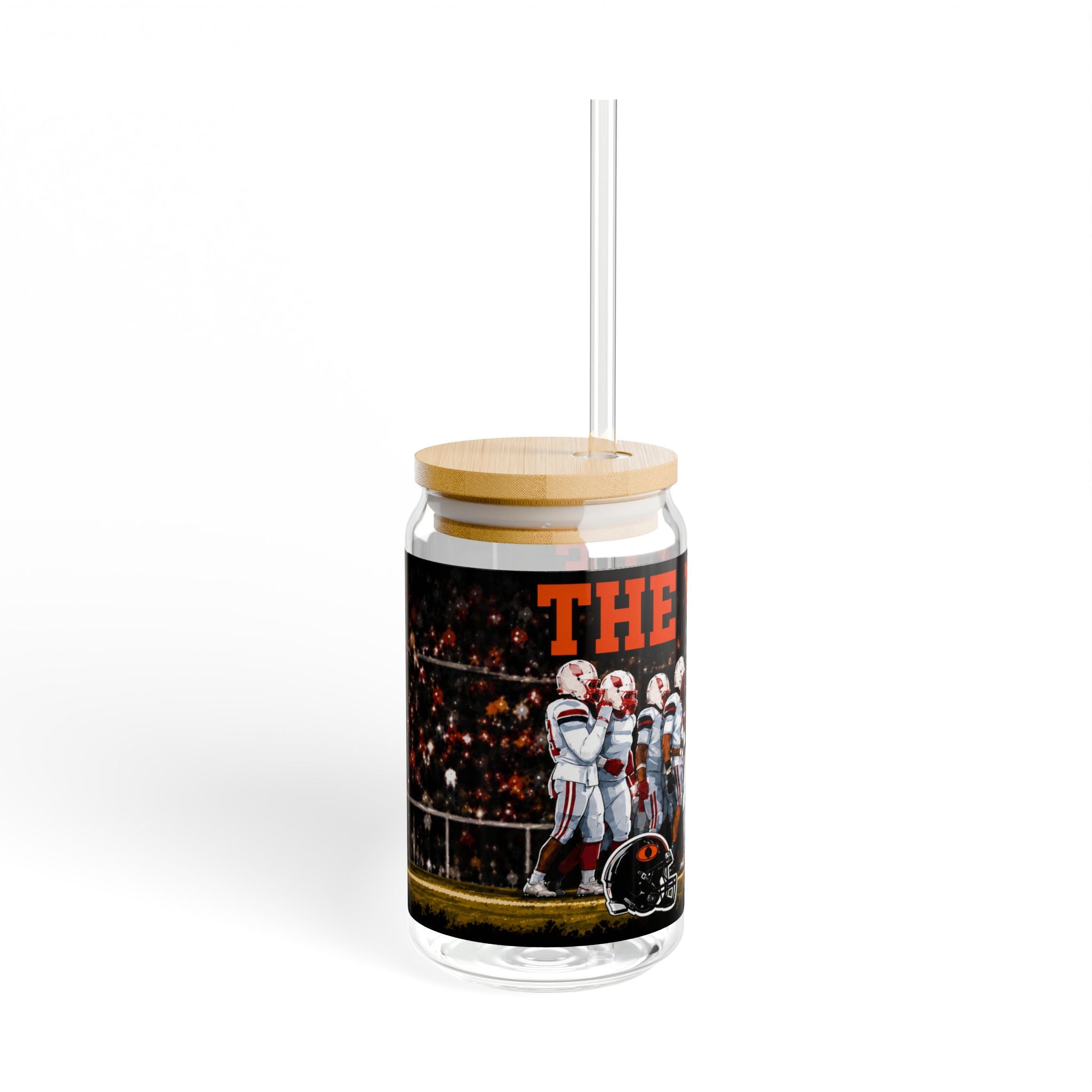 The Ville Football Team 16oz Glass Sipper with Straw