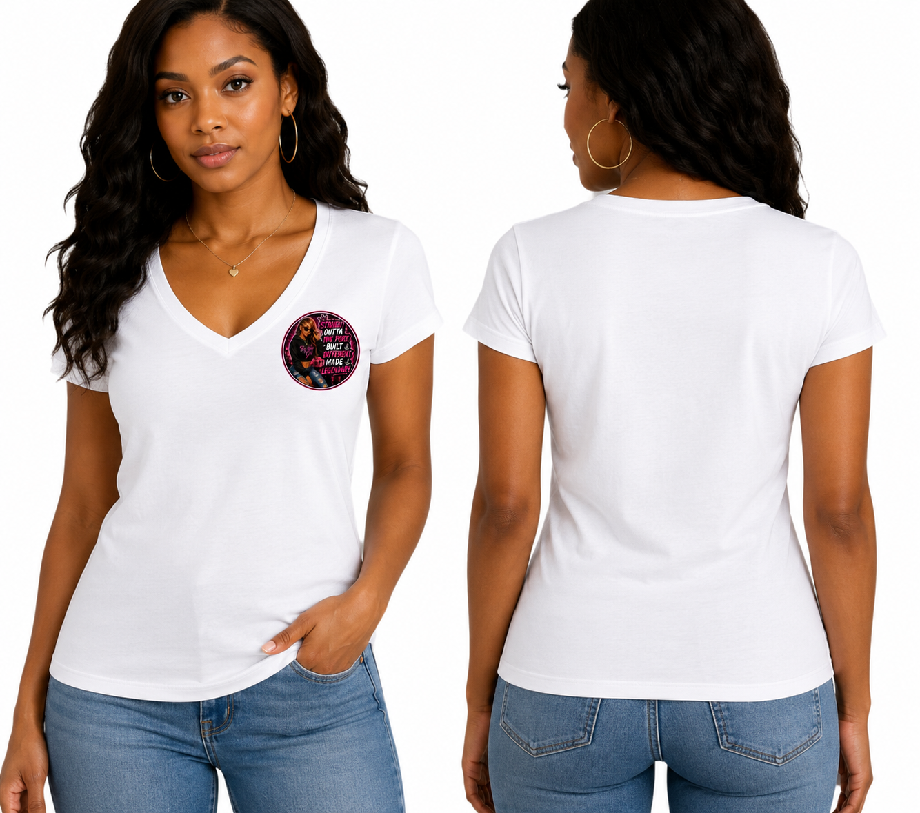 Fly Home Girl - Women’s V-Neck Tee — “Straight Outta The Port”