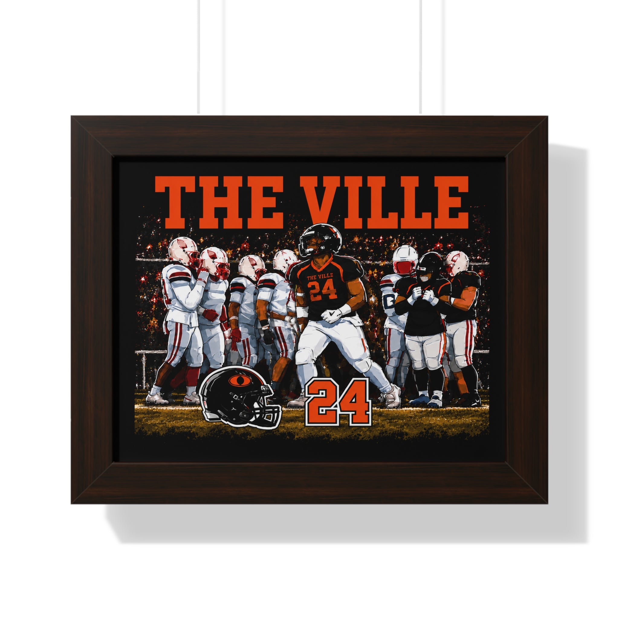 Framed Football Poster – "THE VILLE" Team Print with #24