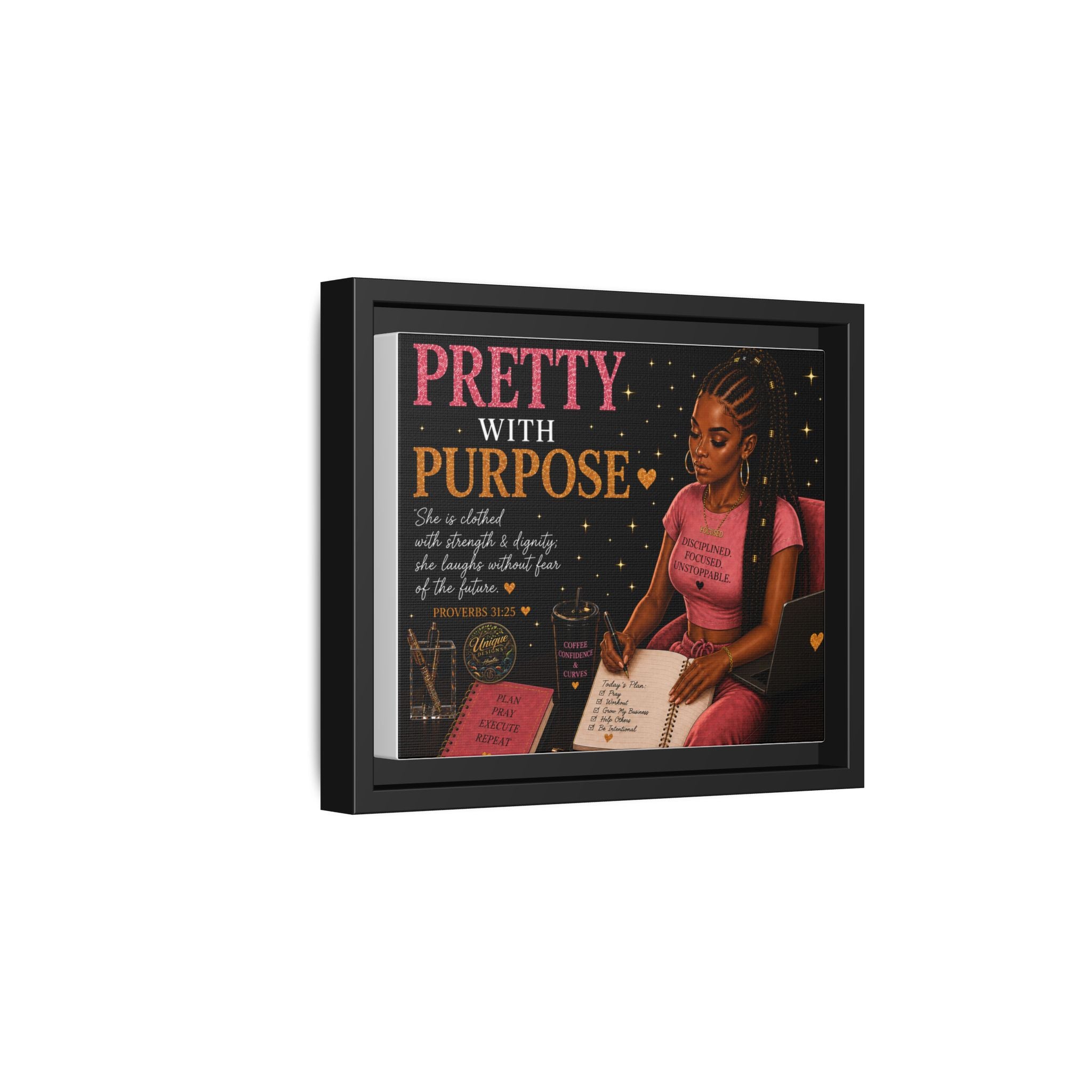 Pretty with Purpose Matte Canvas, Framed (Multi-color)
