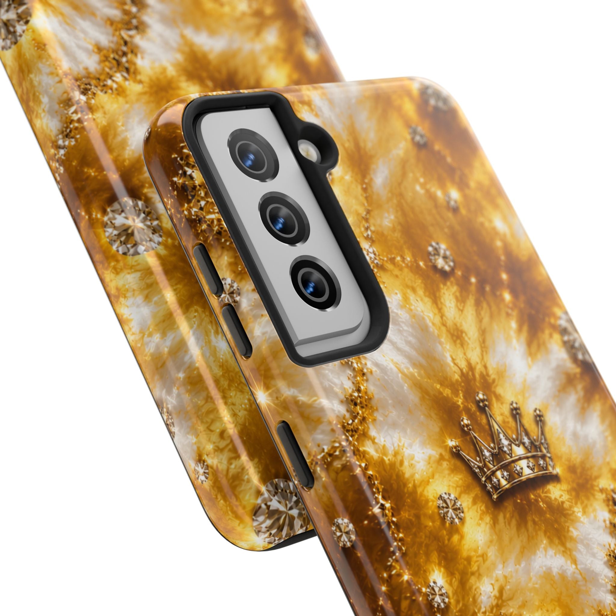 Gold Crown Tie-Dye Tough Phone Case — Sparkling Royal Protective Cover