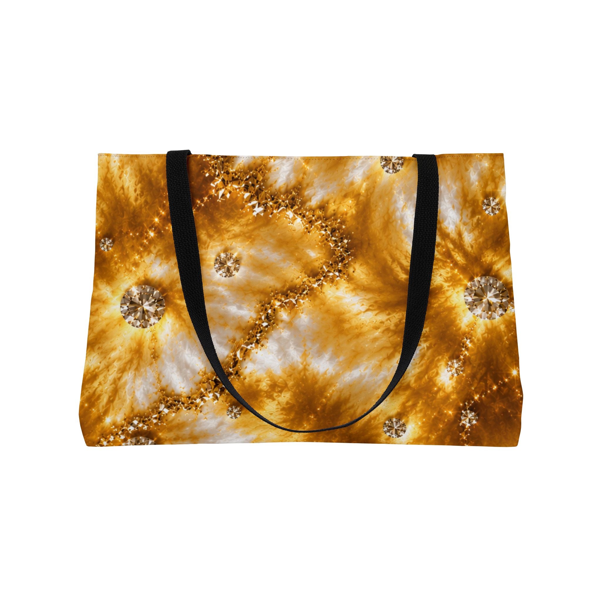 Weekender Tote Bag – Golden Tie-Dye Floral Travel Tote
