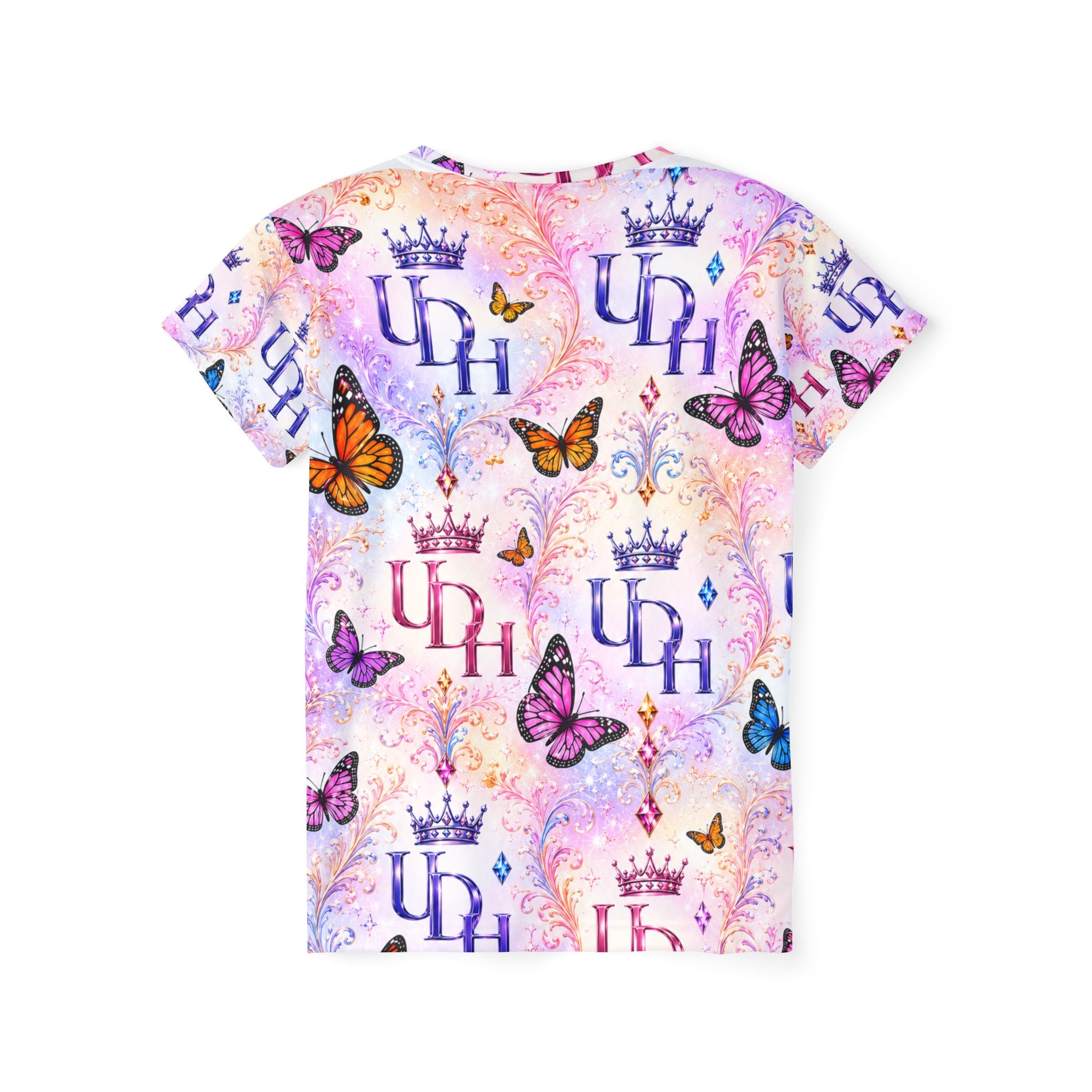 Butterfly Crown Women's Jersey — Pastel All-Over Print 'UDH' Design