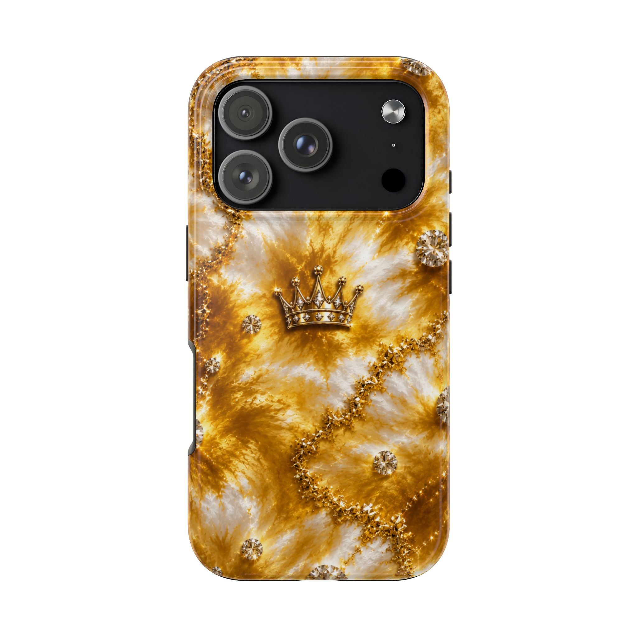 Gold Crown Tie-Dye Tough Phone Case — Sparkling Royal Protective Cover