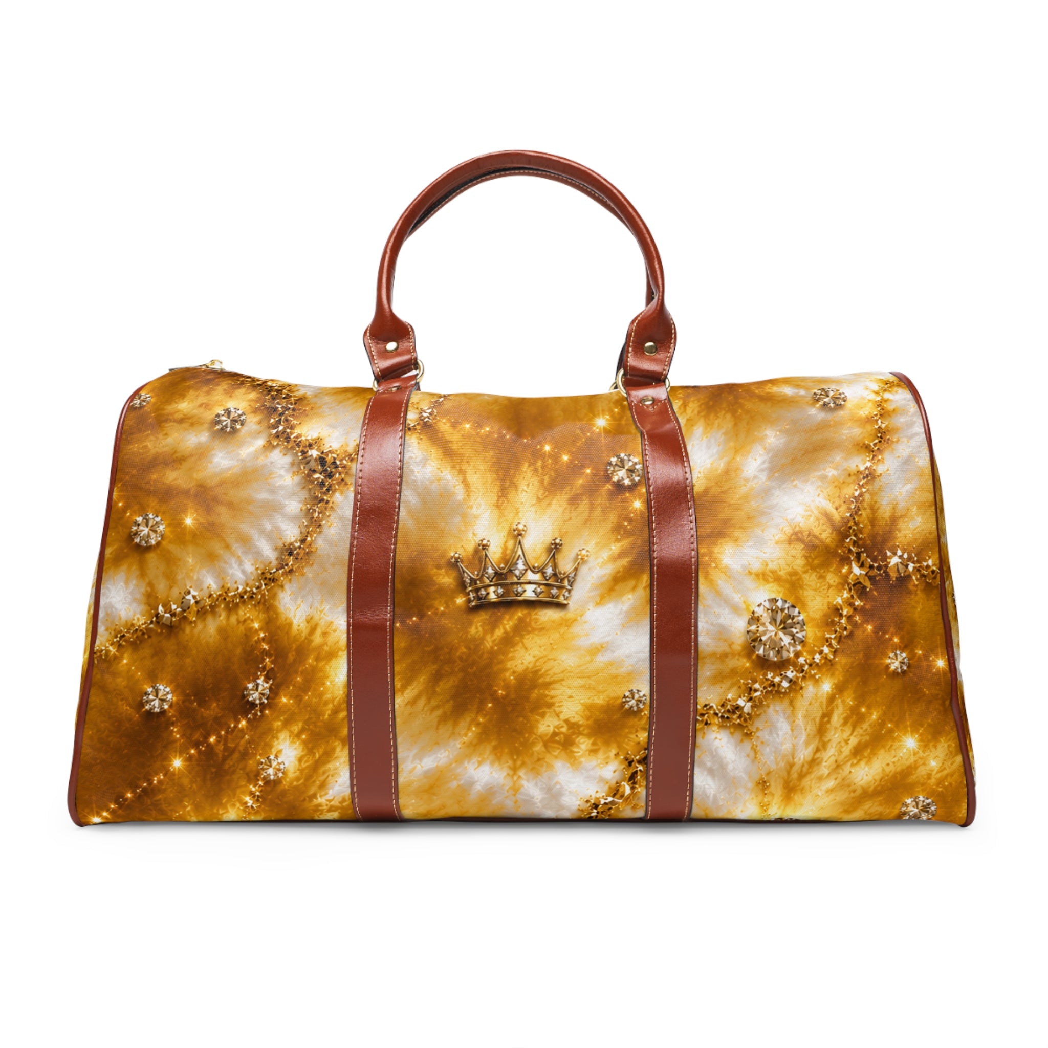 Gold Crown Tie-Dye Duffle Bag — Waterproof Travel Weekender
