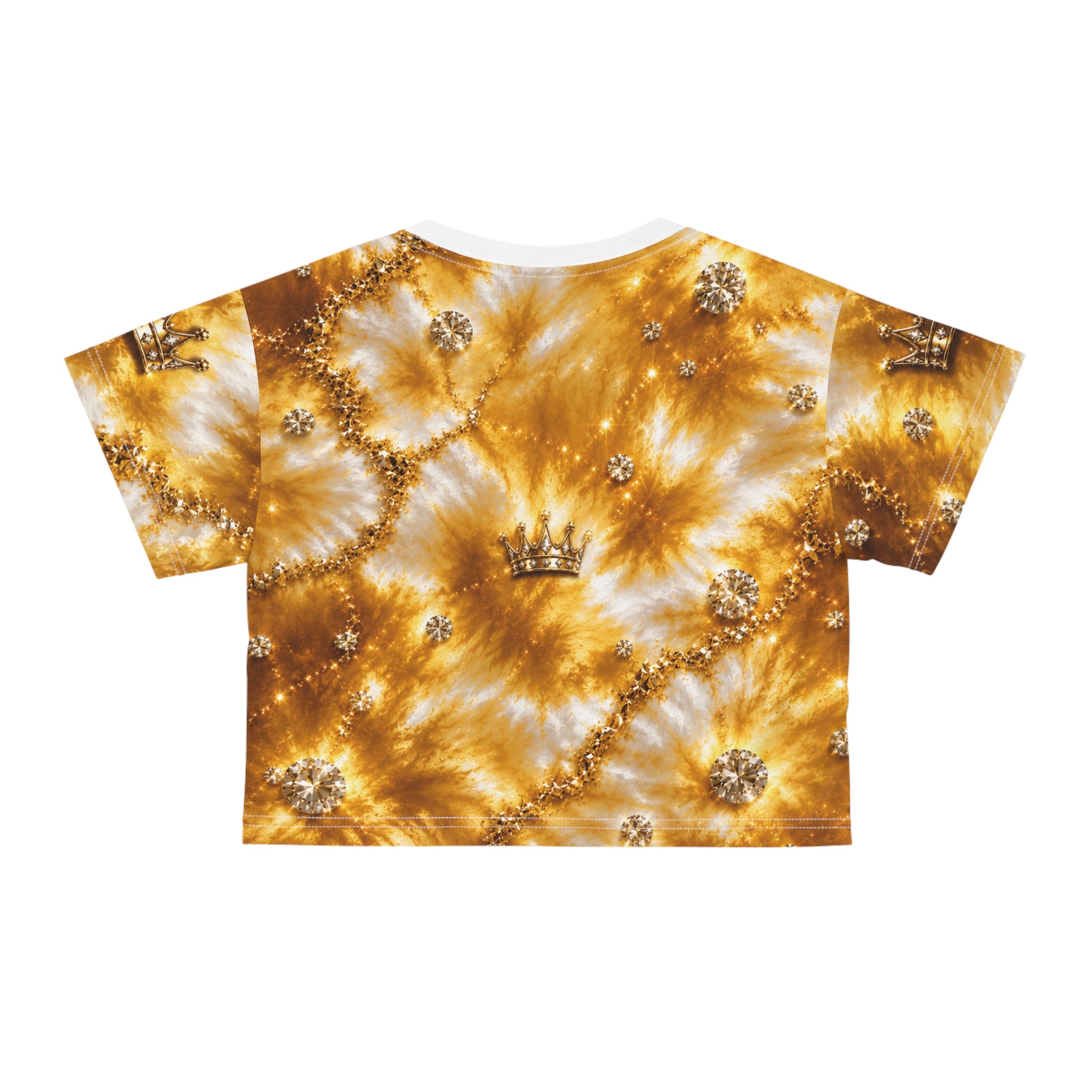 Gold Tie-Dye Crown Crop Tee