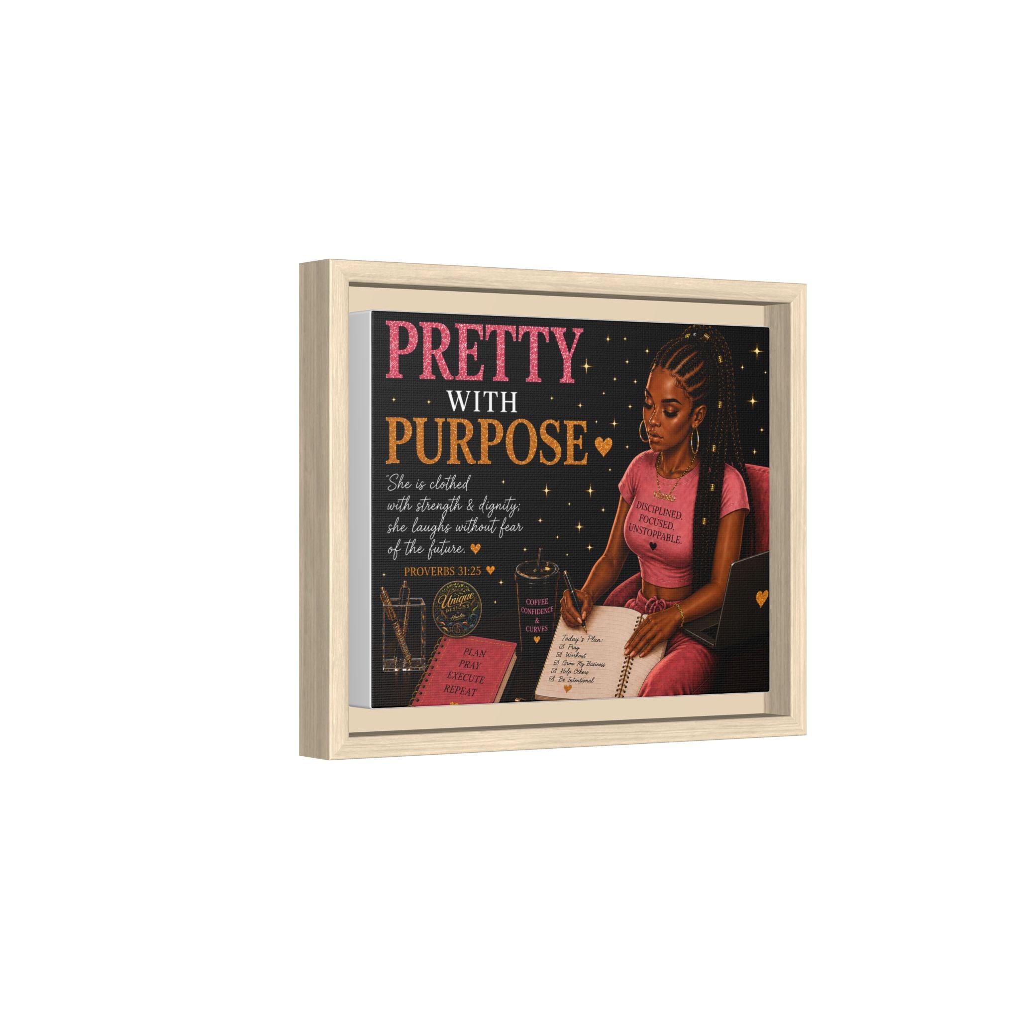 Pretty with Purpose Matte Canvas, Framed (Multi-color)
