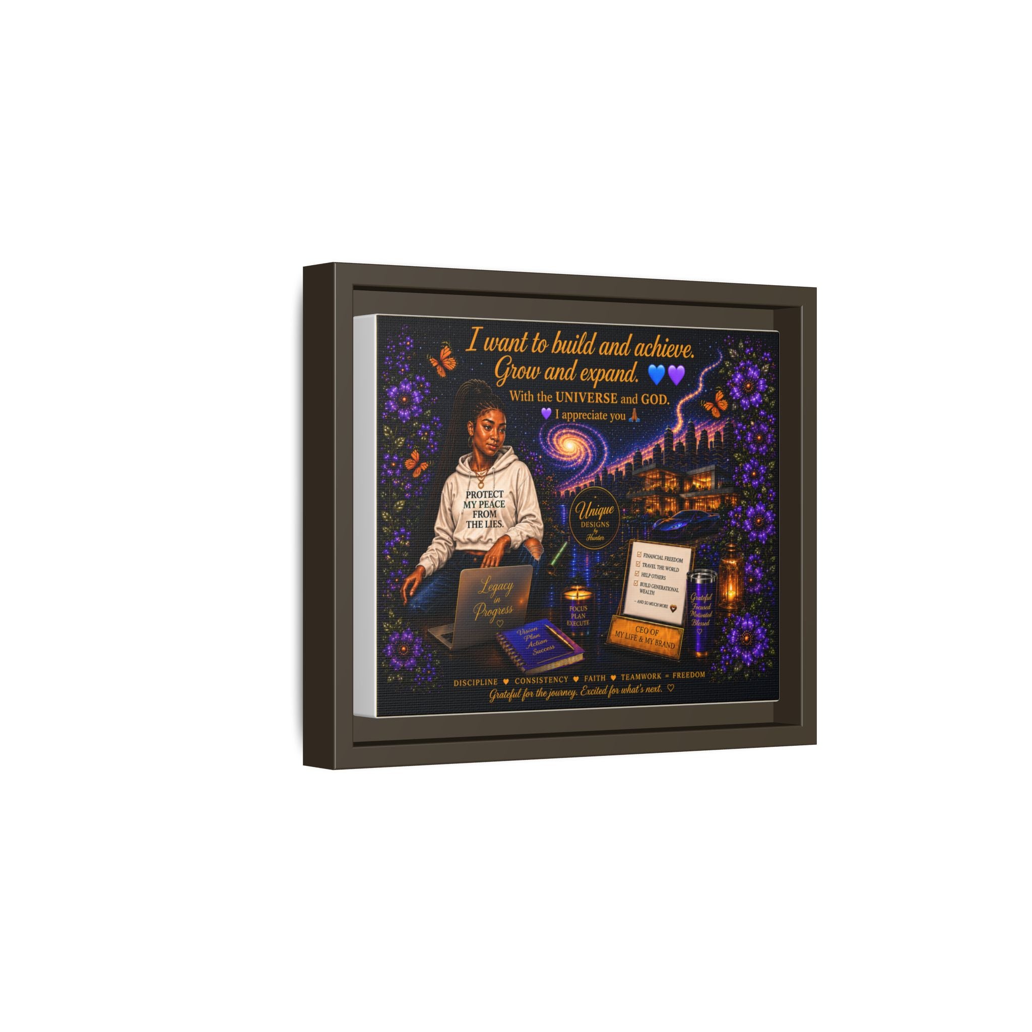 Protect My Peace - Matte Canvas, Framed (Multi-color)