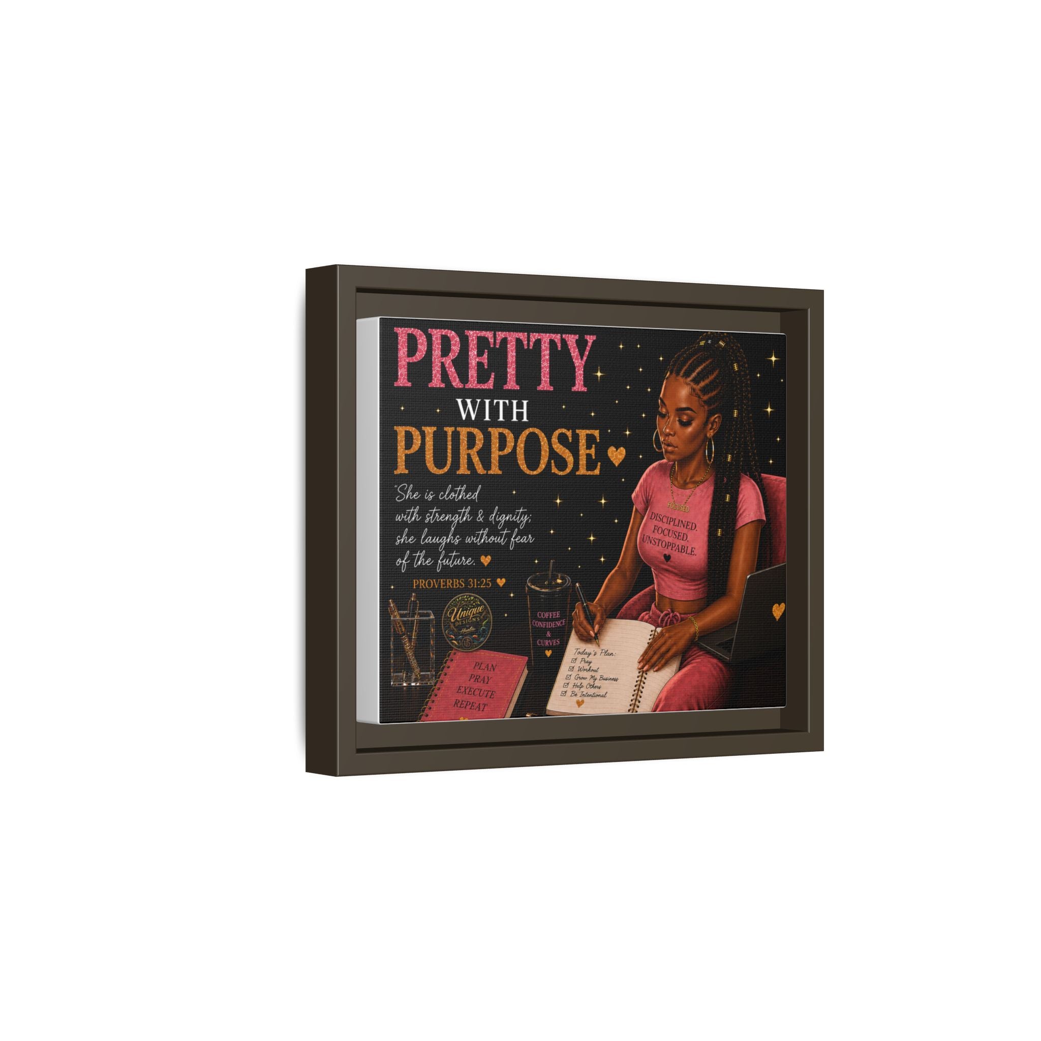 Pretty with Purpose Matte Canvas, Framed (Multi-color)