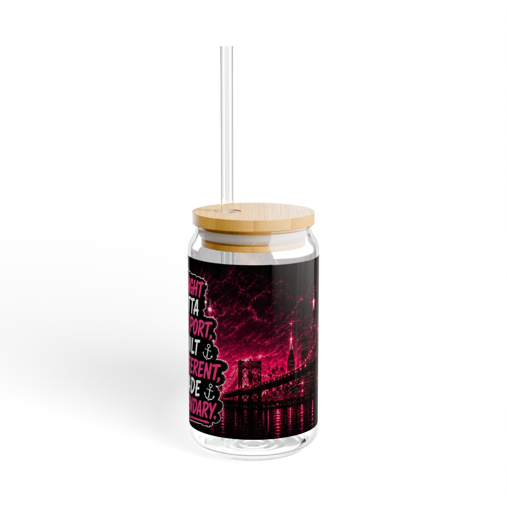 Fly Home Girl 16oz Sipper Glass