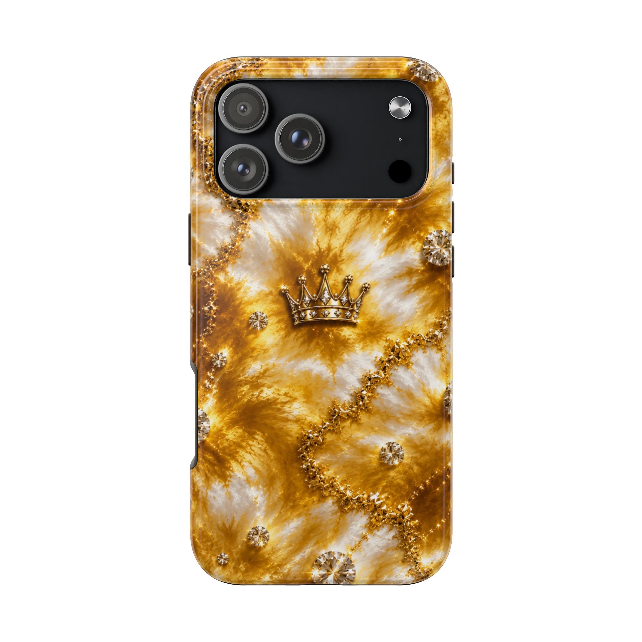 Gold Crown Tie-Dye Tough Phone Case — Sparkling Royal Protective Cover