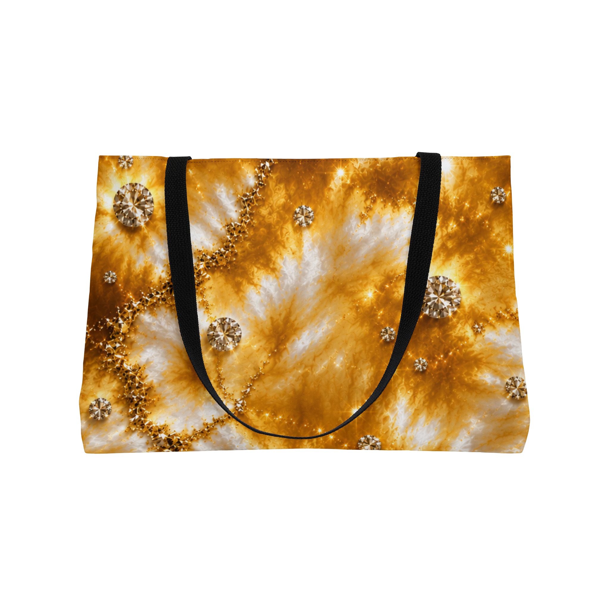 Weekender Tote Bag – Golden Tie-Dye Floral Travel Tote
