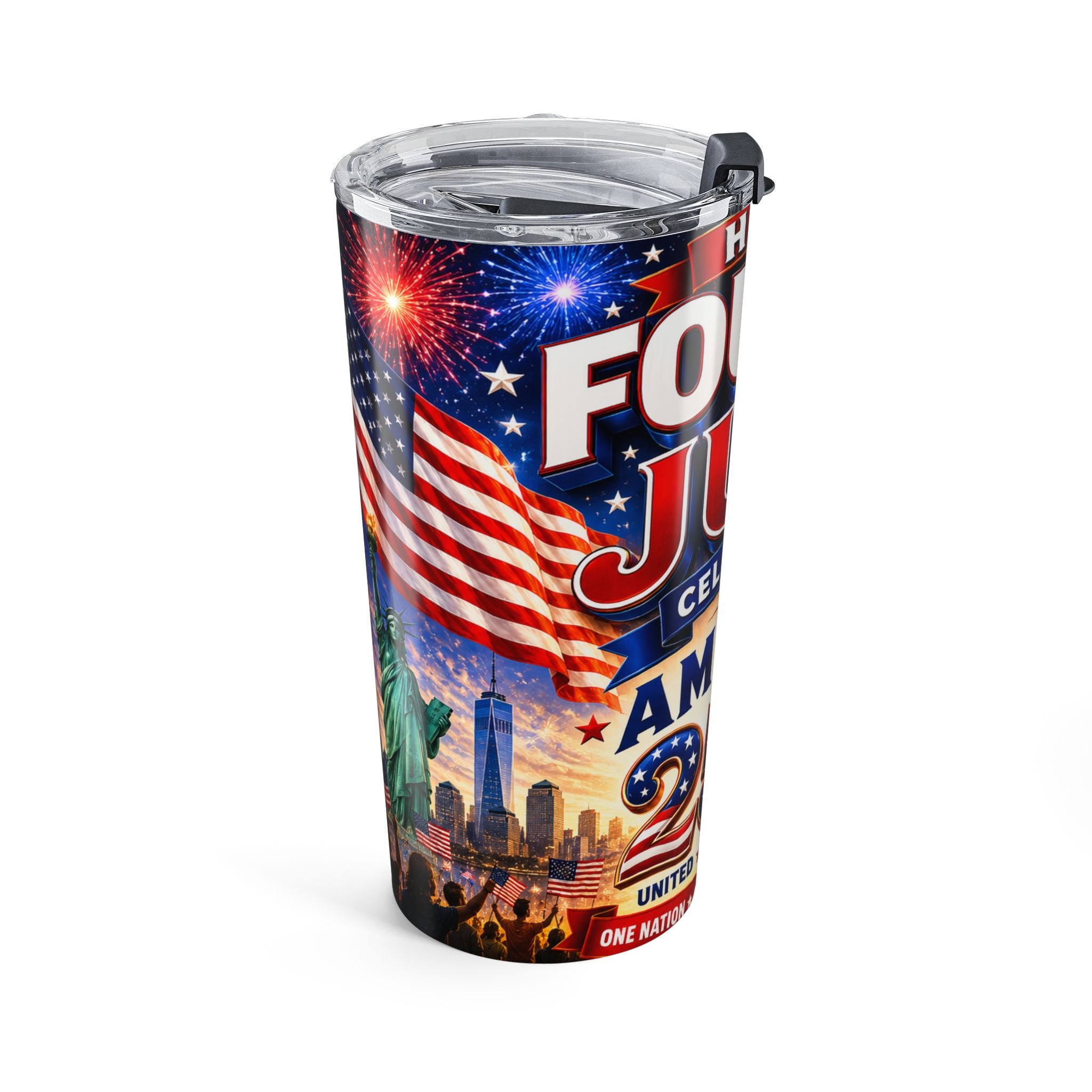 4th of July 20oz Tumbler — Patriotic American Flag & Eagle Travel Cup
