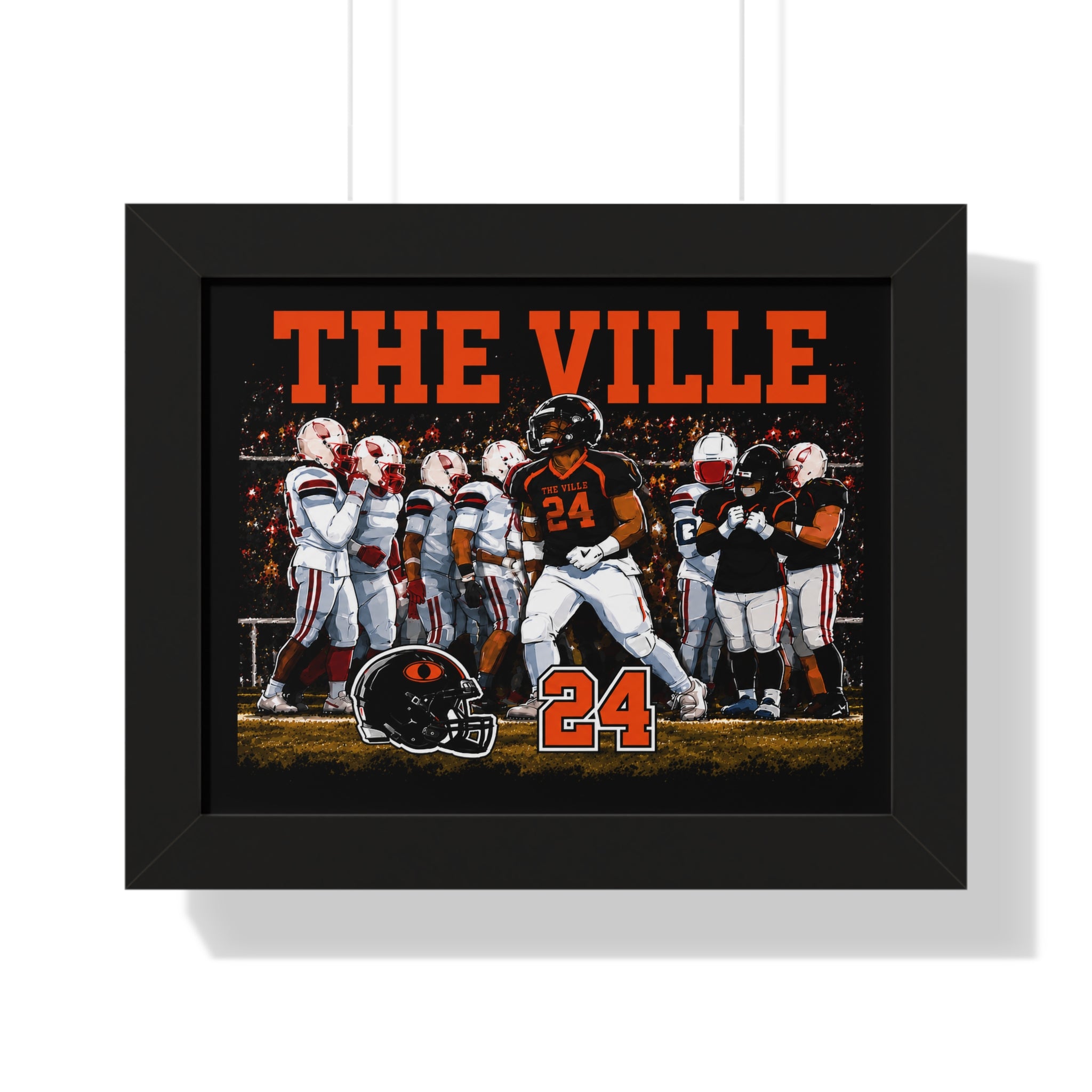 Framed Football Poster – "THE VILLE" Team Print with #24