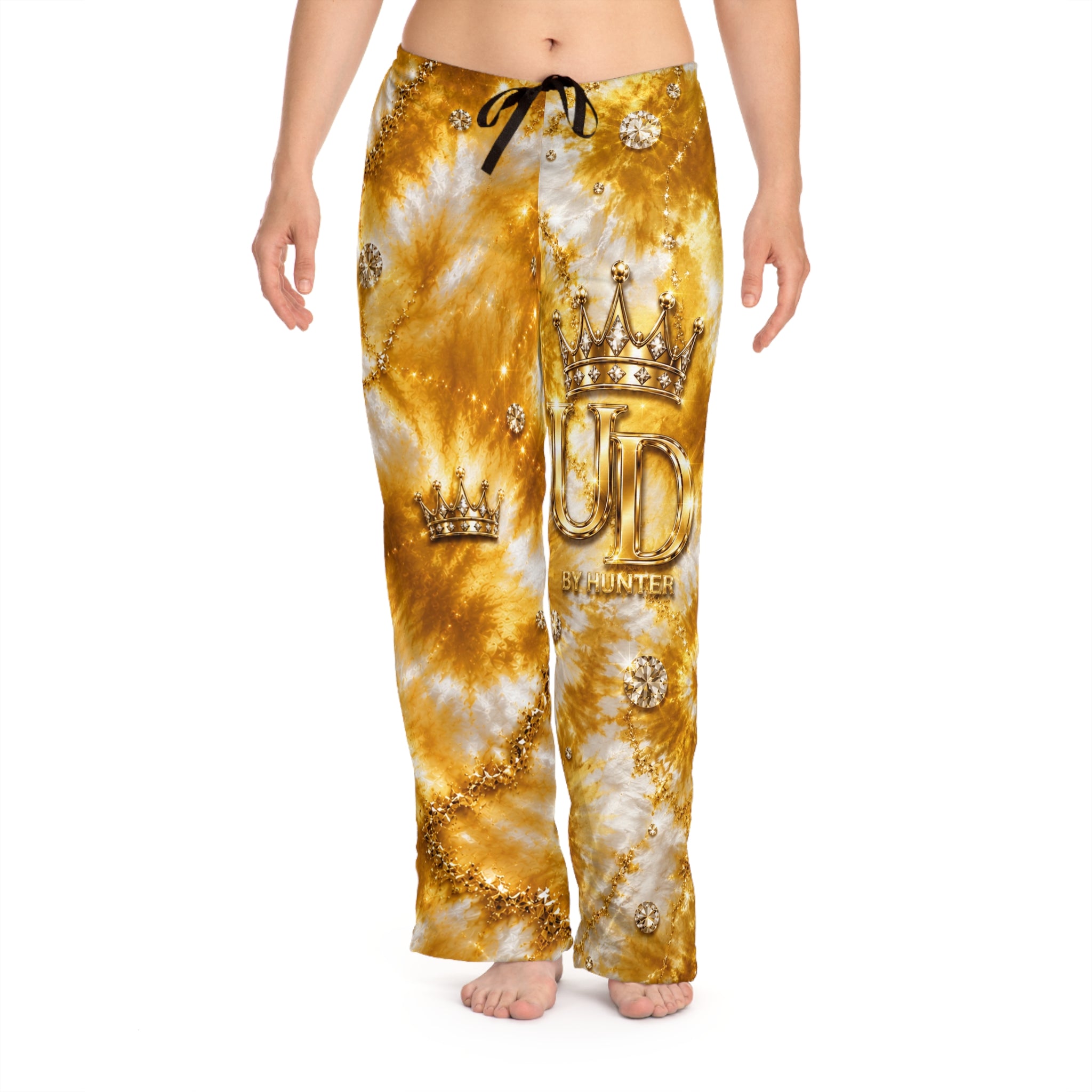 Golden Crown Tie-Dye Pajama Pants — Women's Luxe Lounge Sleepwear