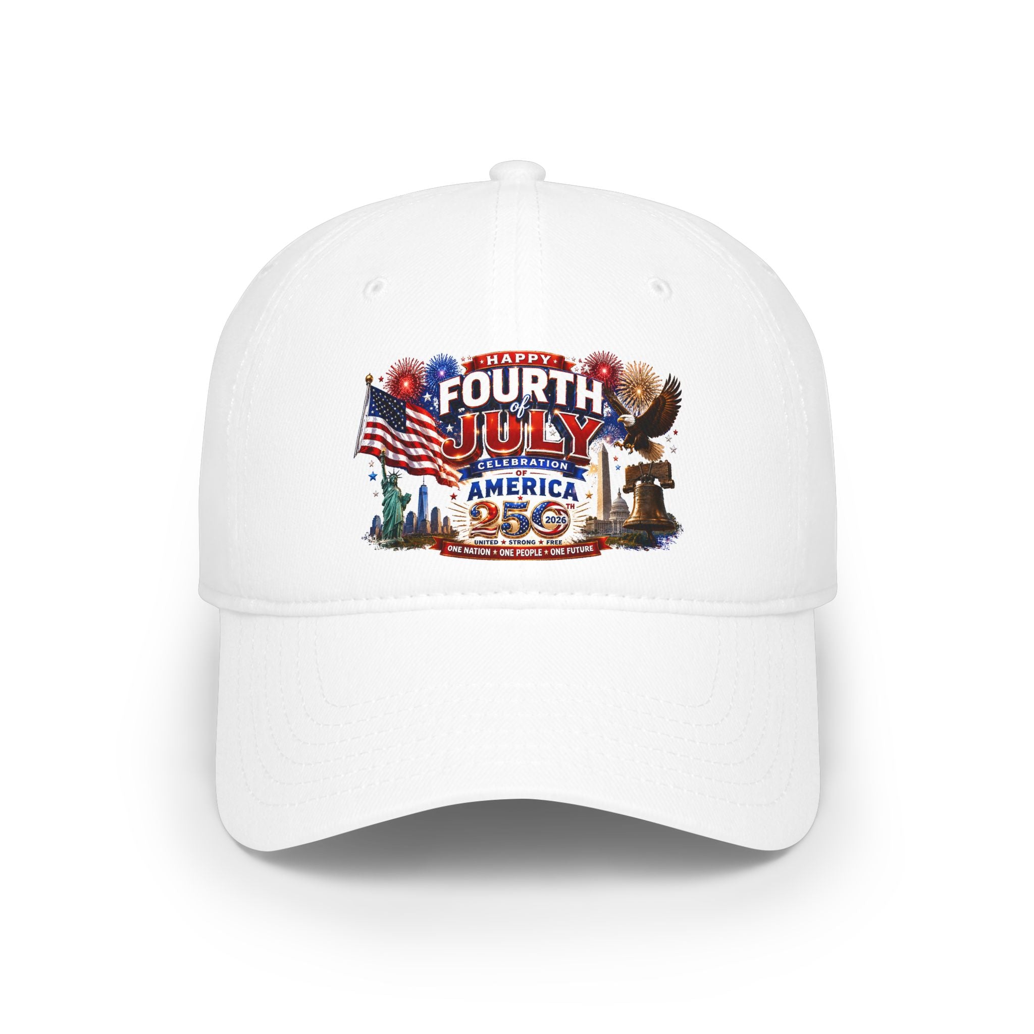 America 250 Patriotic Low Profile Baseball Cap — Fourth of July Hat