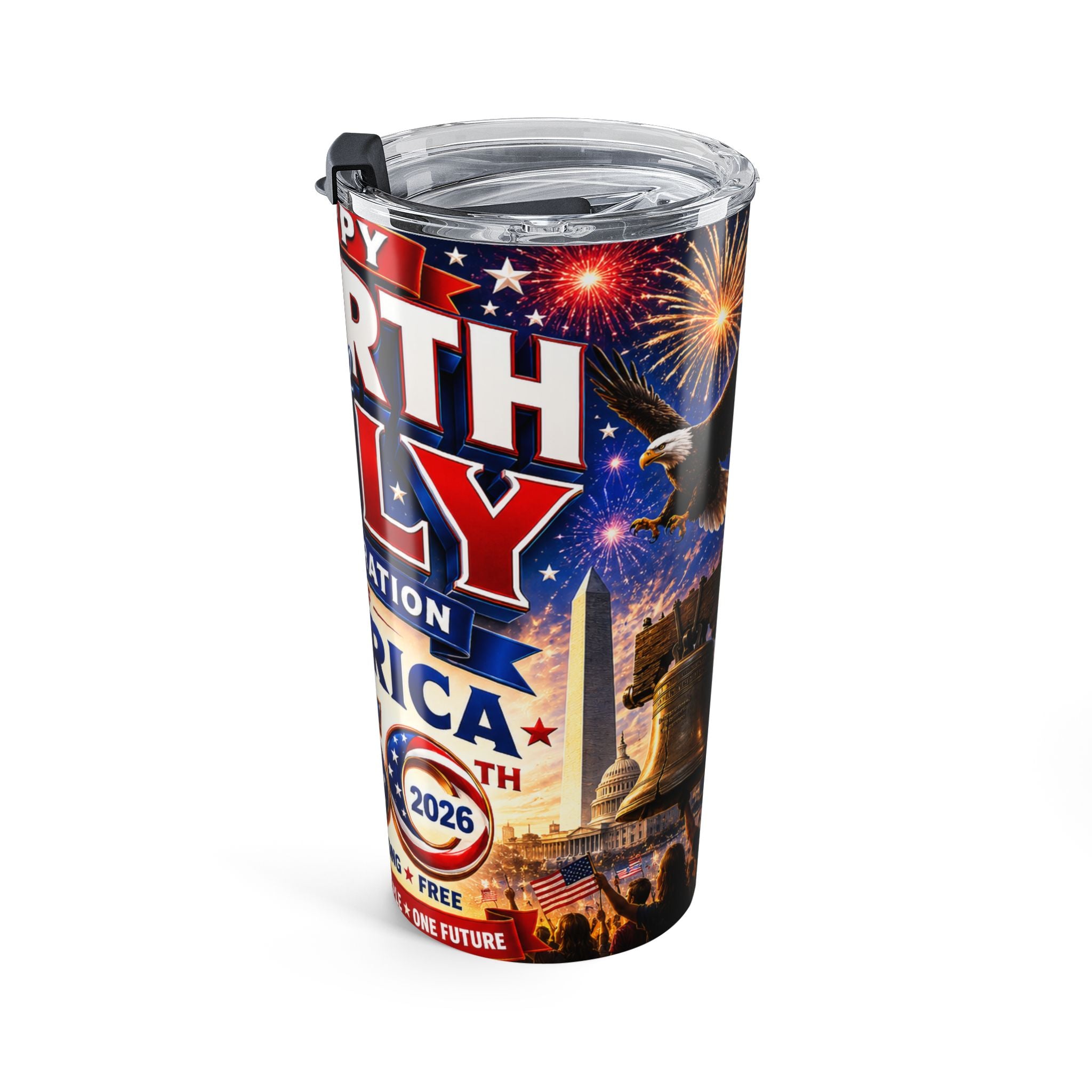 4th of July 20oz Tumbler — Patriotic American Flag & Eagle Travel Cup