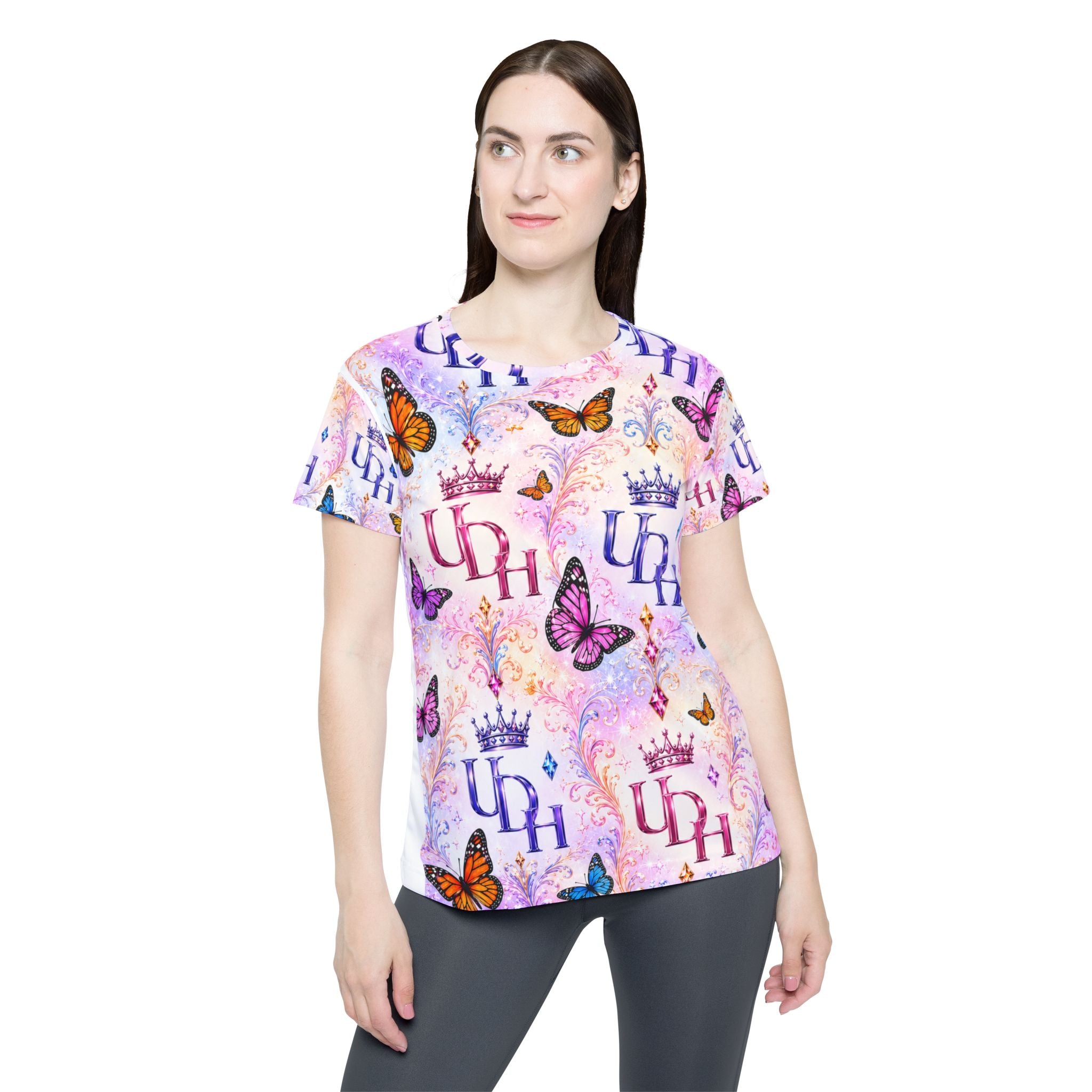 Butterfly Crown Women's Jersey — Pastel All-Over Print 'UDH' Design