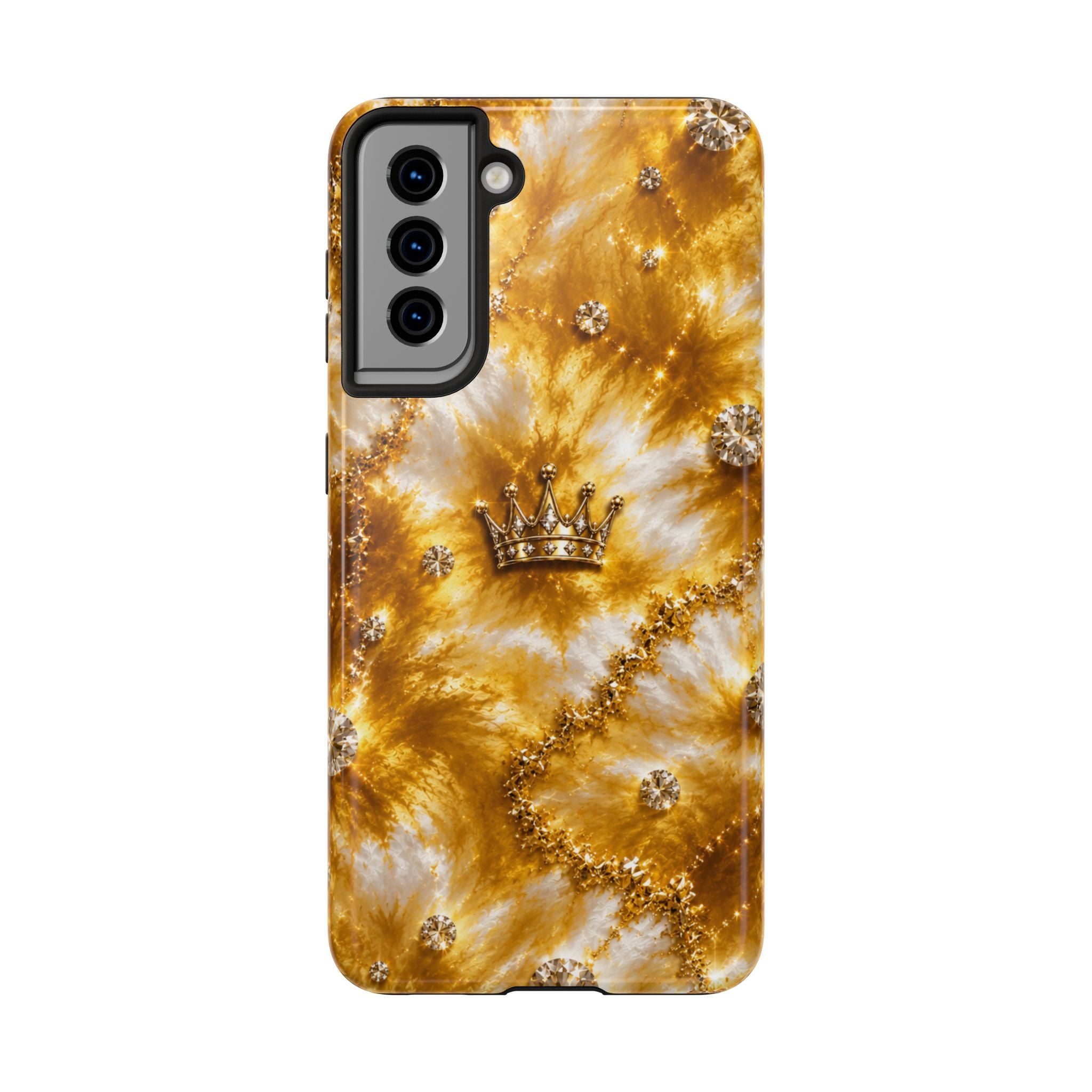 Gold Crown Tie-Dye Tough Phone Case — Sparkling Royal Protective Cover